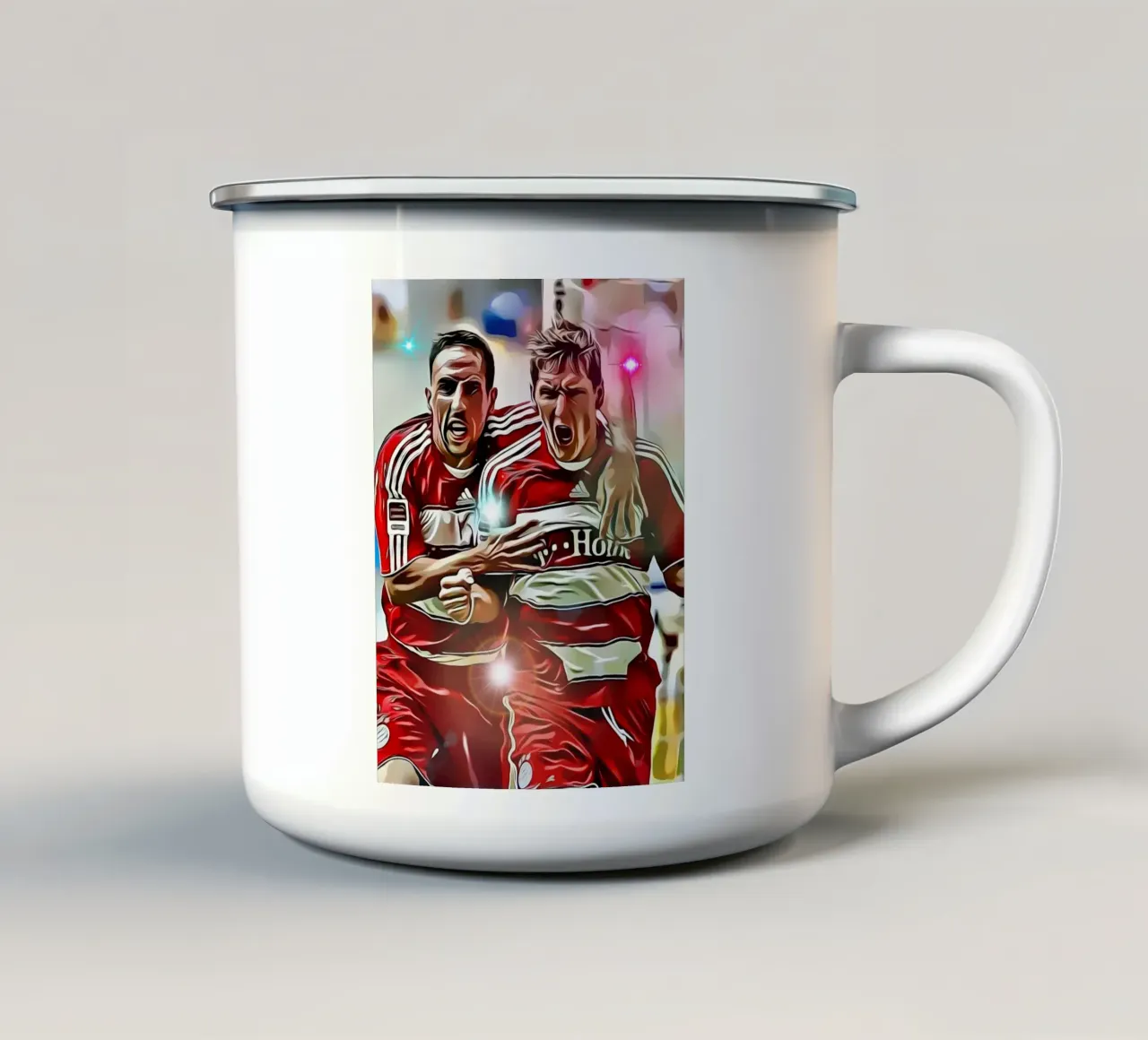 L'iconico duo del Bayern Monaco, Franck Ribéry e Bastian Schwein tazza in smalto da dark eagle