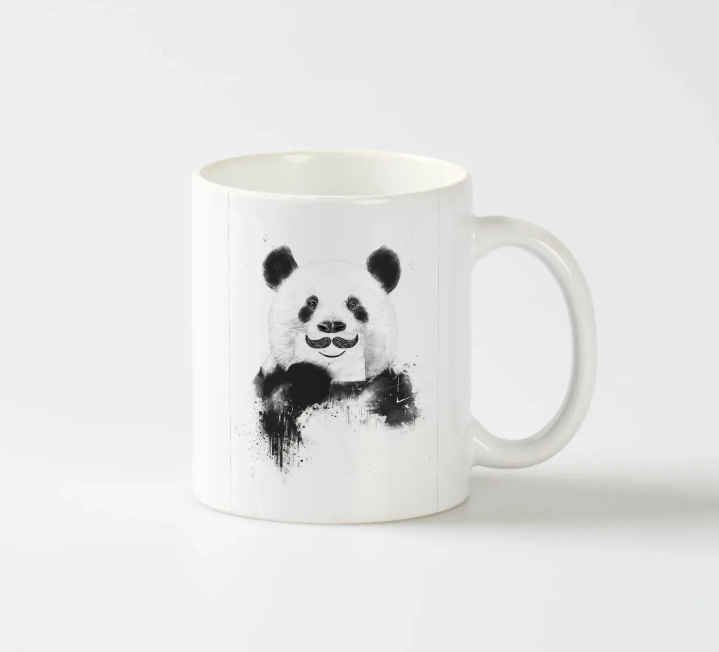 Funny panda ceramic mug by Balazs Solti