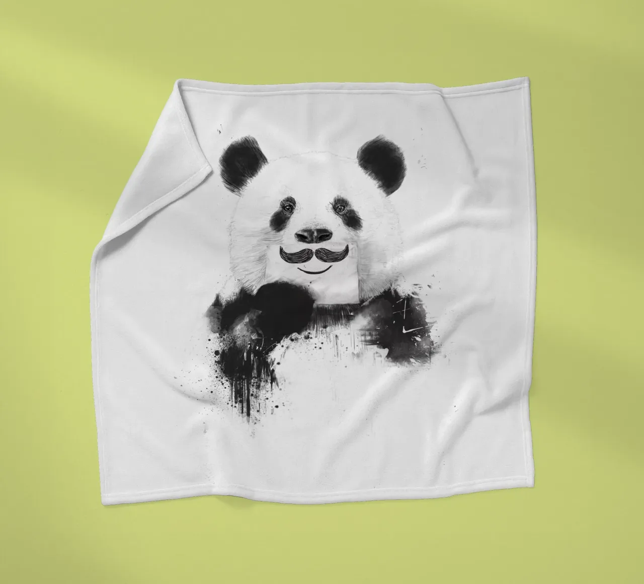 Funny panda fleece blanket by Balazs Solti