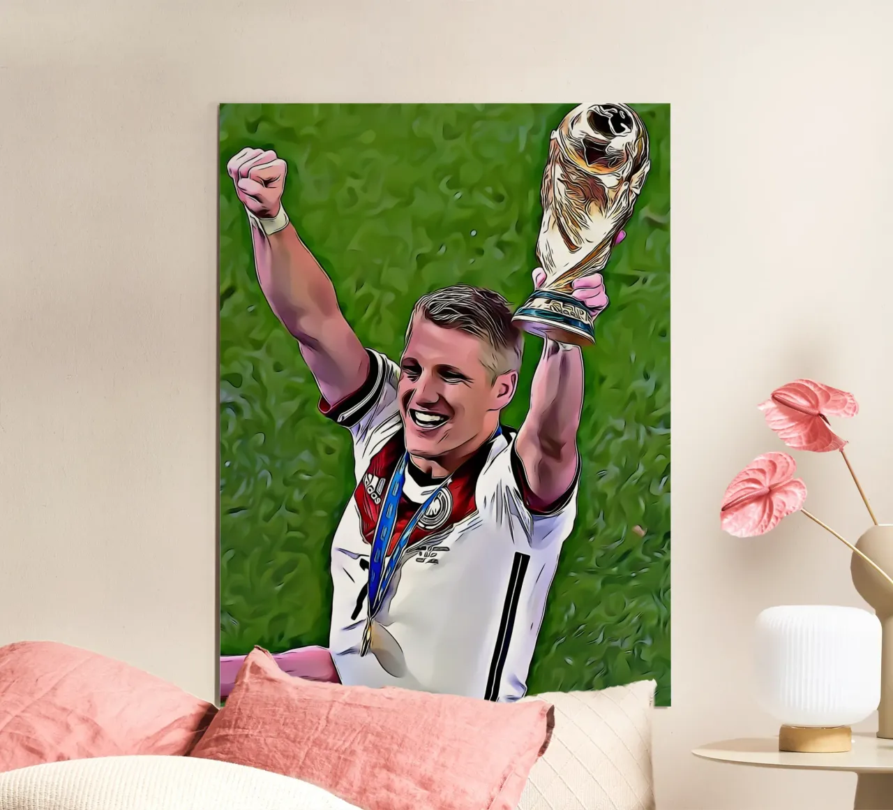 Bastian Schweinsteiger festeggia la vittoria della Coppa del Mondo con i suoi compagni di squadra. poster da dark eagle