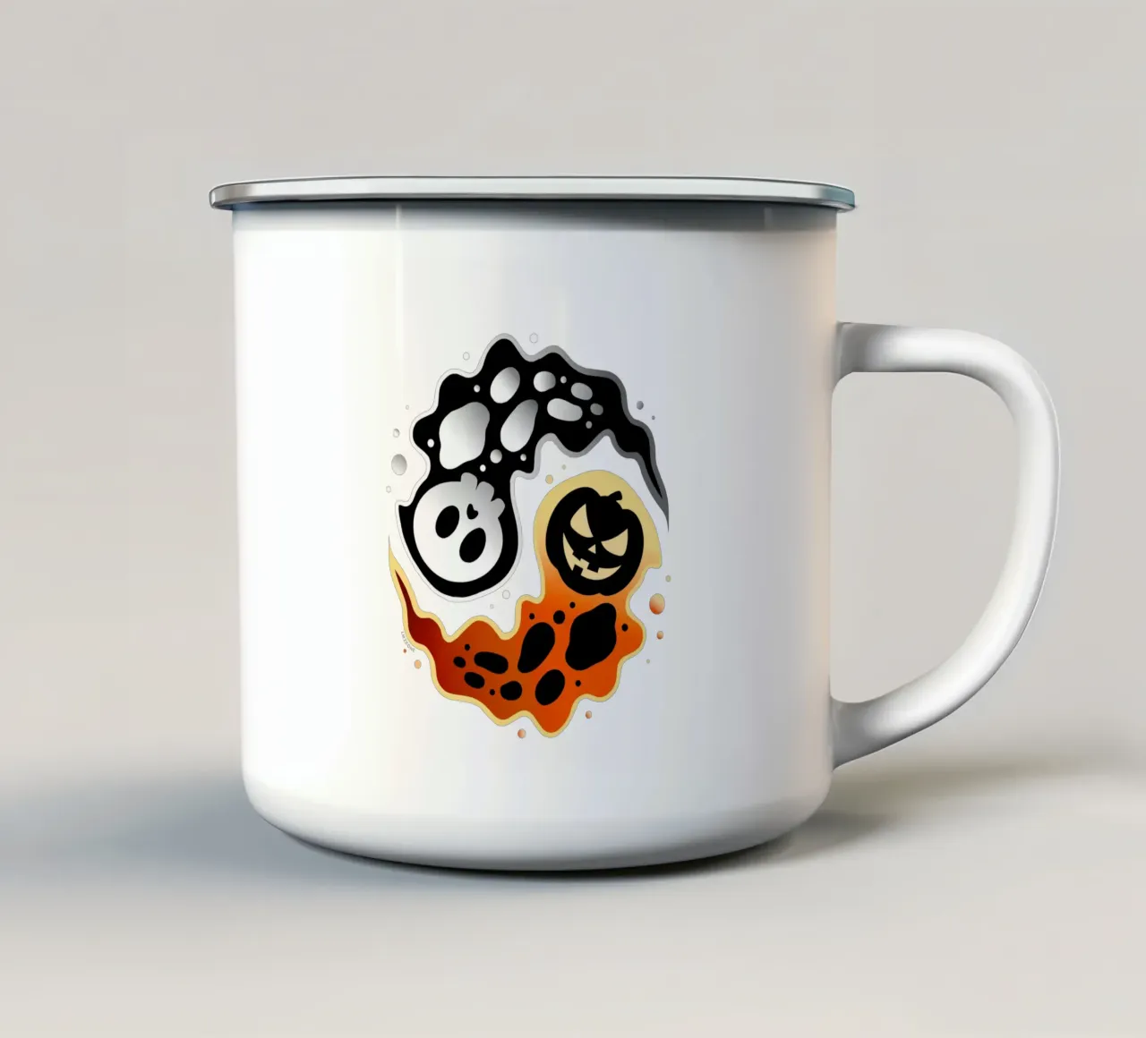 Ying Yang Halloween tazza in smalto da LM2KONE