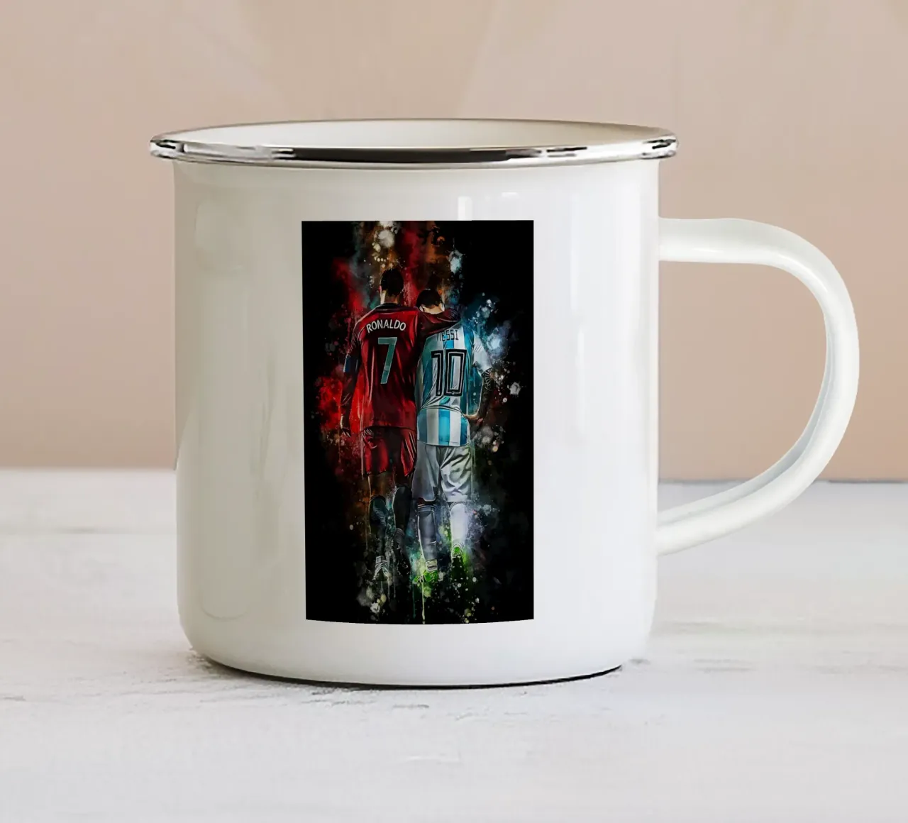Ronaldo and Messi tazza in smalto da MasterInkArt