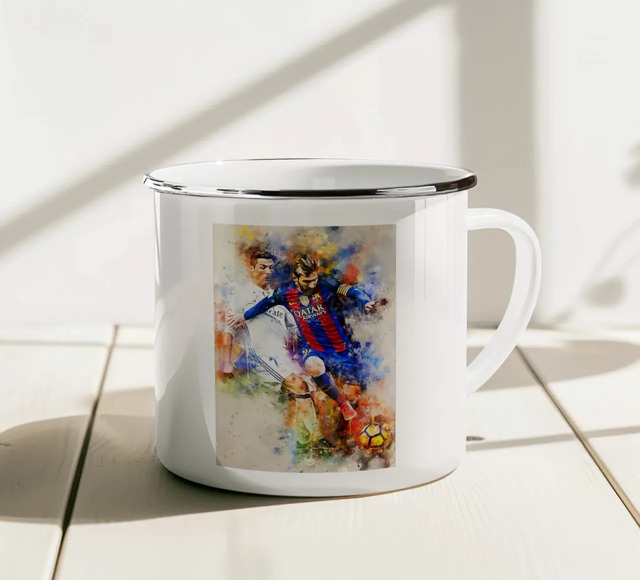 Ronaldo and Messi tazza in smalto da MasterInkArt