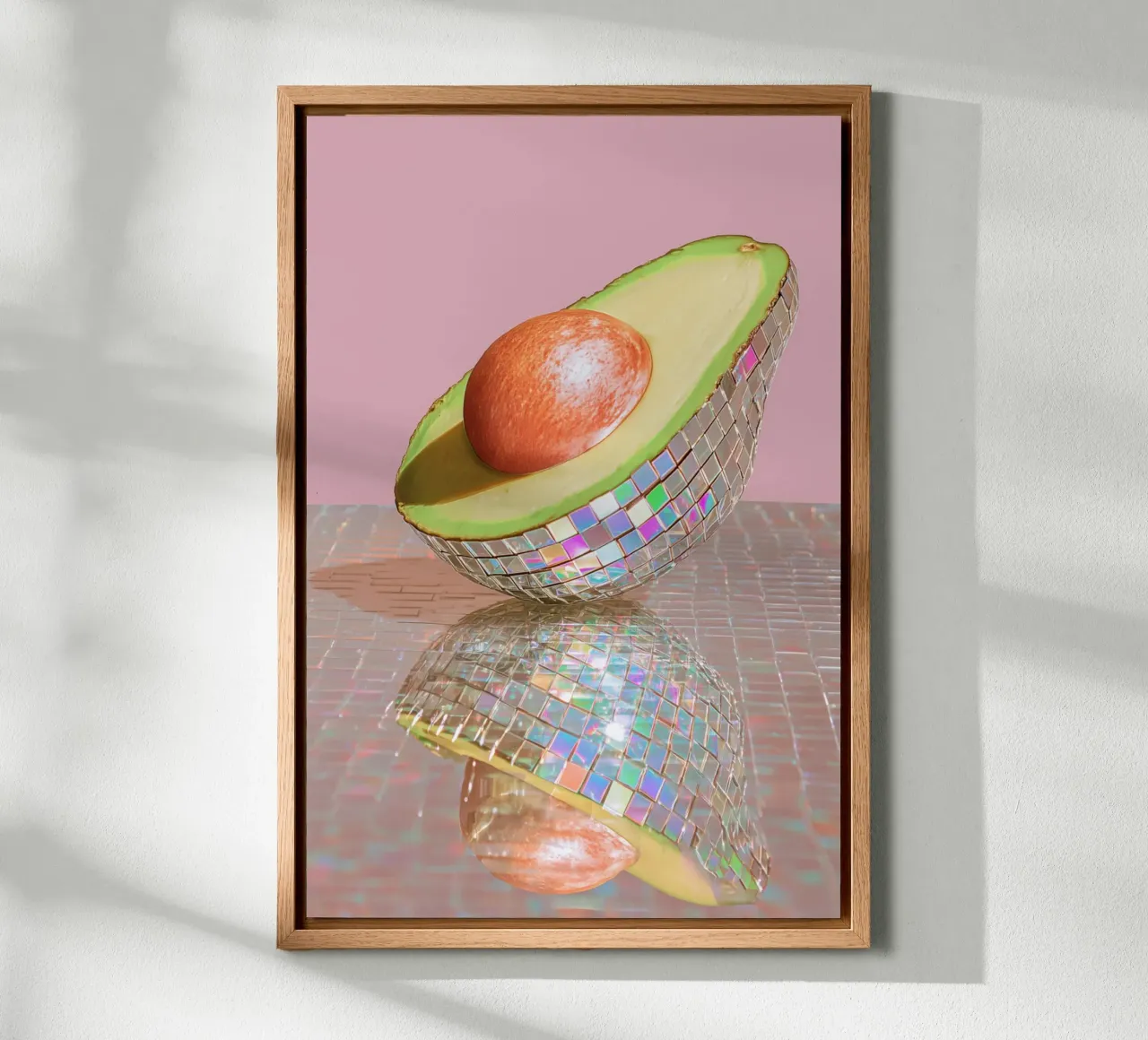 Avocado lichtshow canvas met Baklijst van Carinaprint