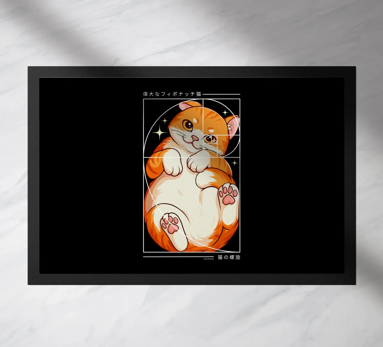 Il gatto della spirale di Fibonacci zerbino da LM2KONE