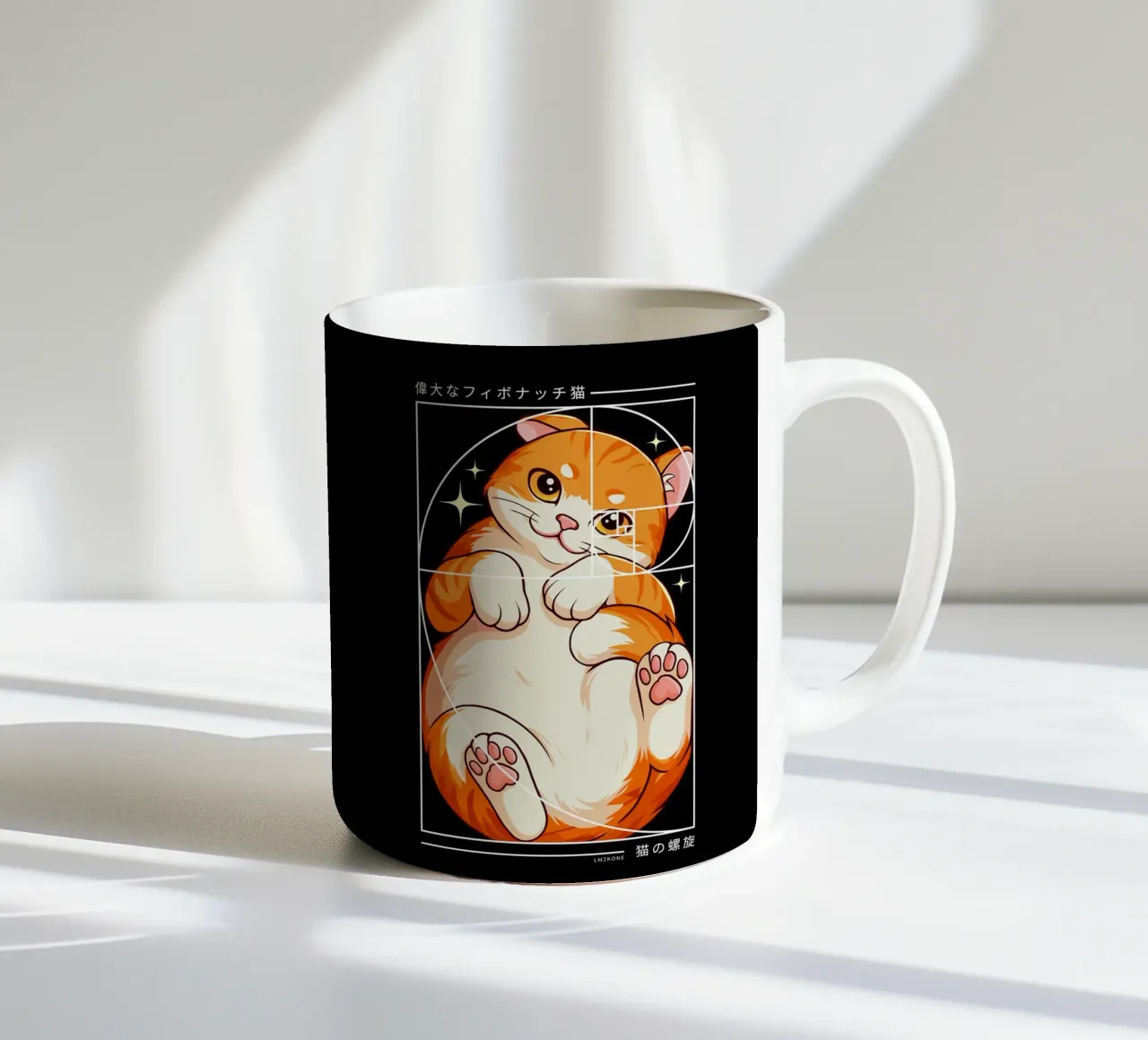 Il gatto della spirale di Fibonacci tazza in ceramica da LM2KONE