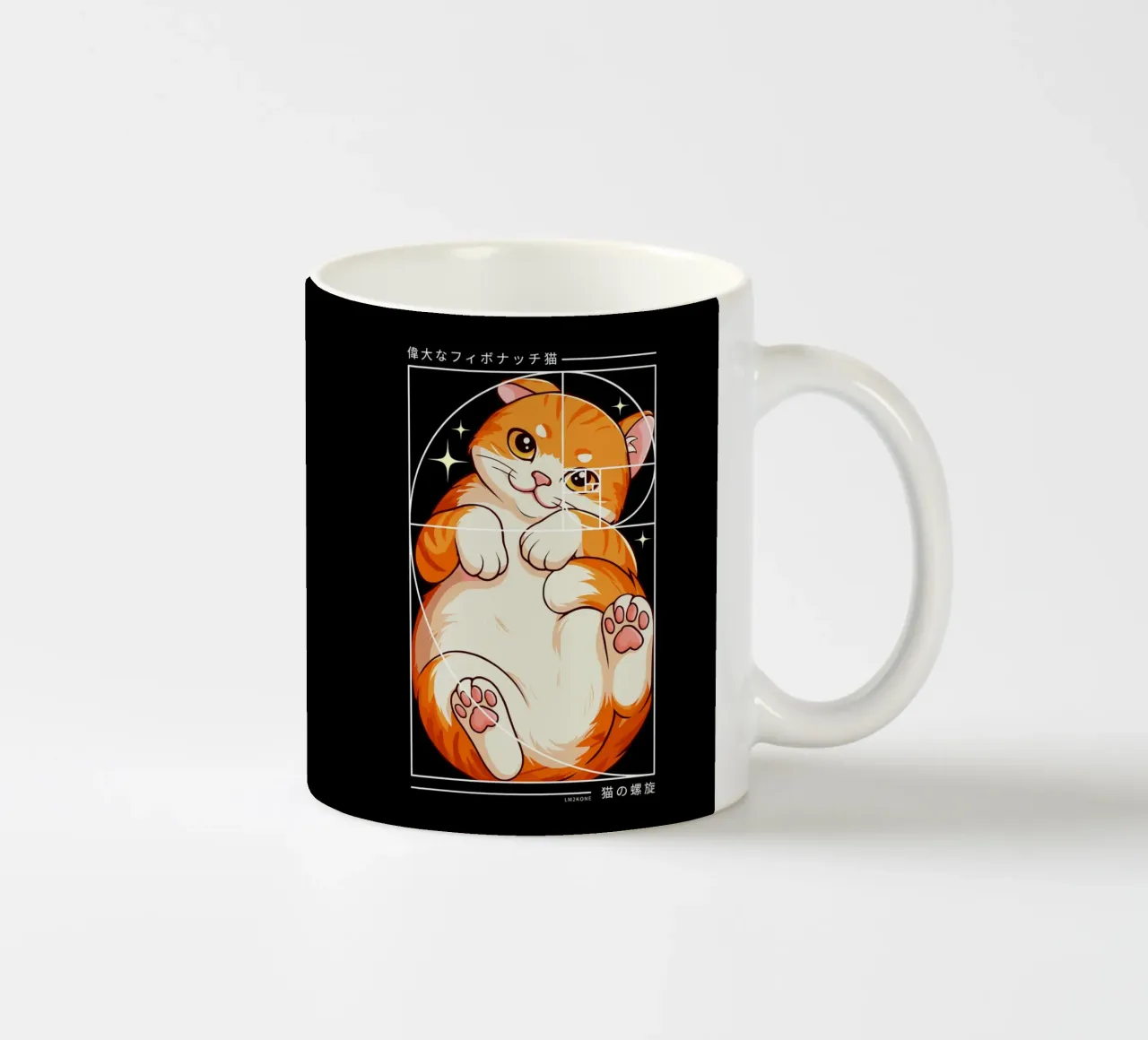 Il gatto della spirale di Fibonacci tazza in ceramica da LM2KONE