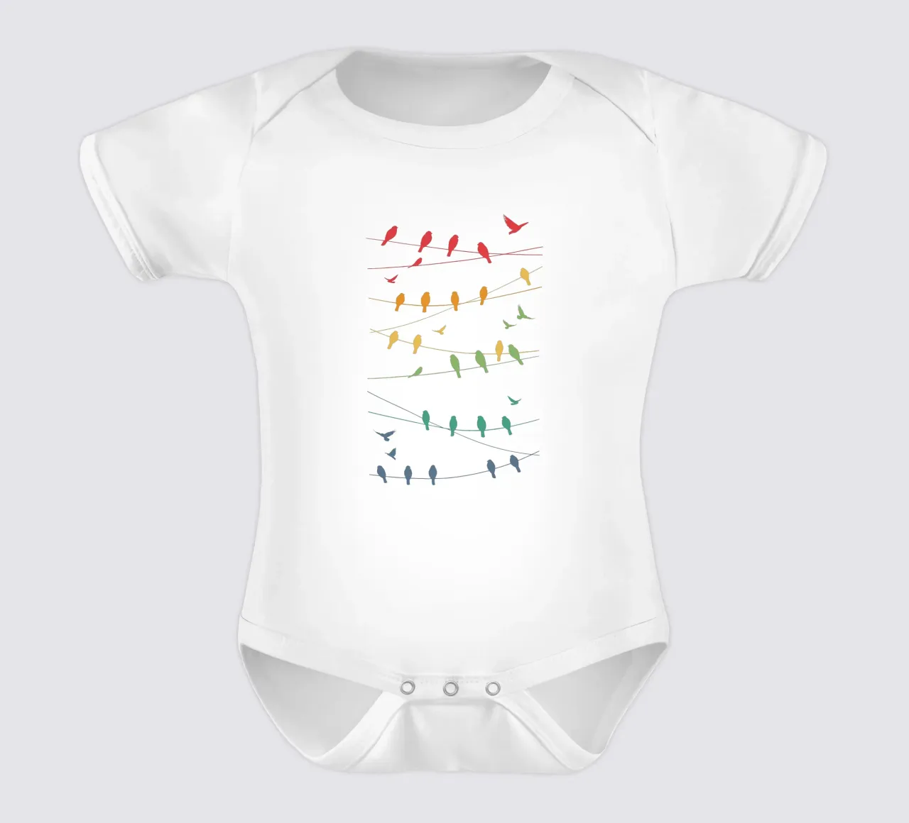 Linee di uccelli Minimalista - Retrò body neonato maniche corte da LM2KONE
