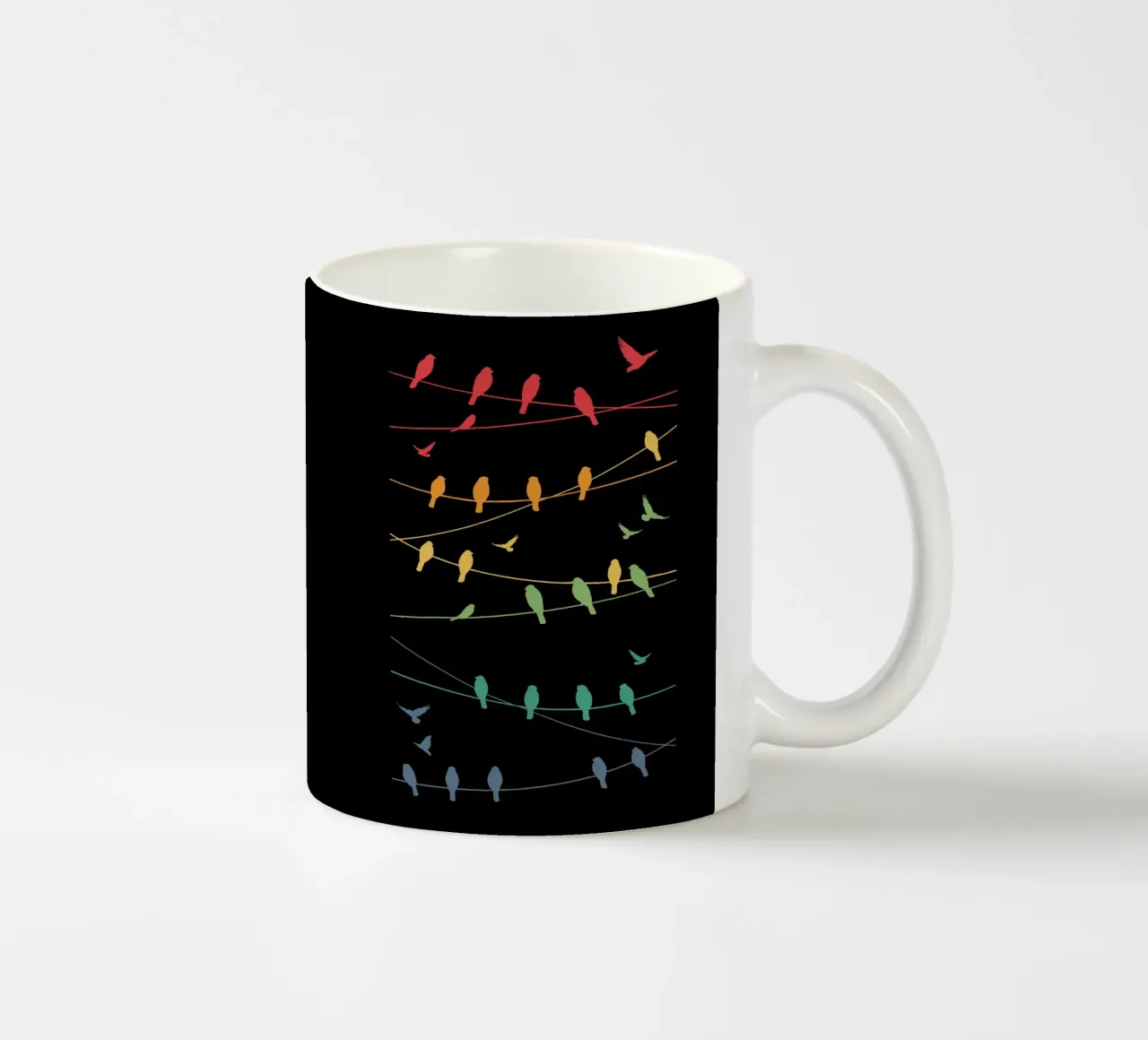 Linee di uccelli Minimalista - Retrò tazza in ceramica da LM2KONE