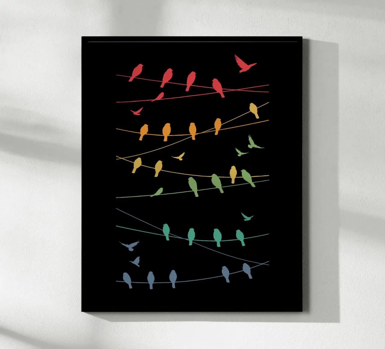 Linee di uccelli Minimalista - Retrò poster con telaio in plastica da LM2KONE