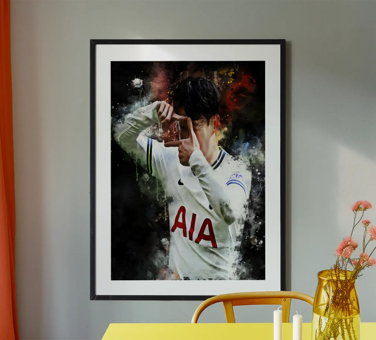 Son Heung-Min poster con telaio in alluminio da MasterInkArt