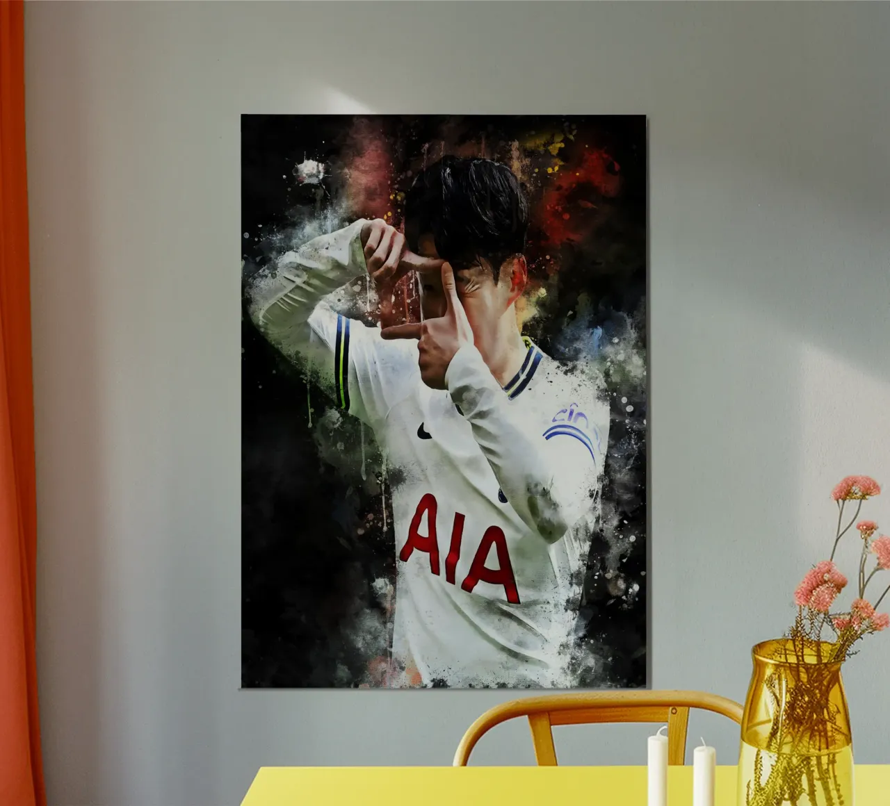 Son Heung-Min poster con telaio in alluminio da MasterInkArt