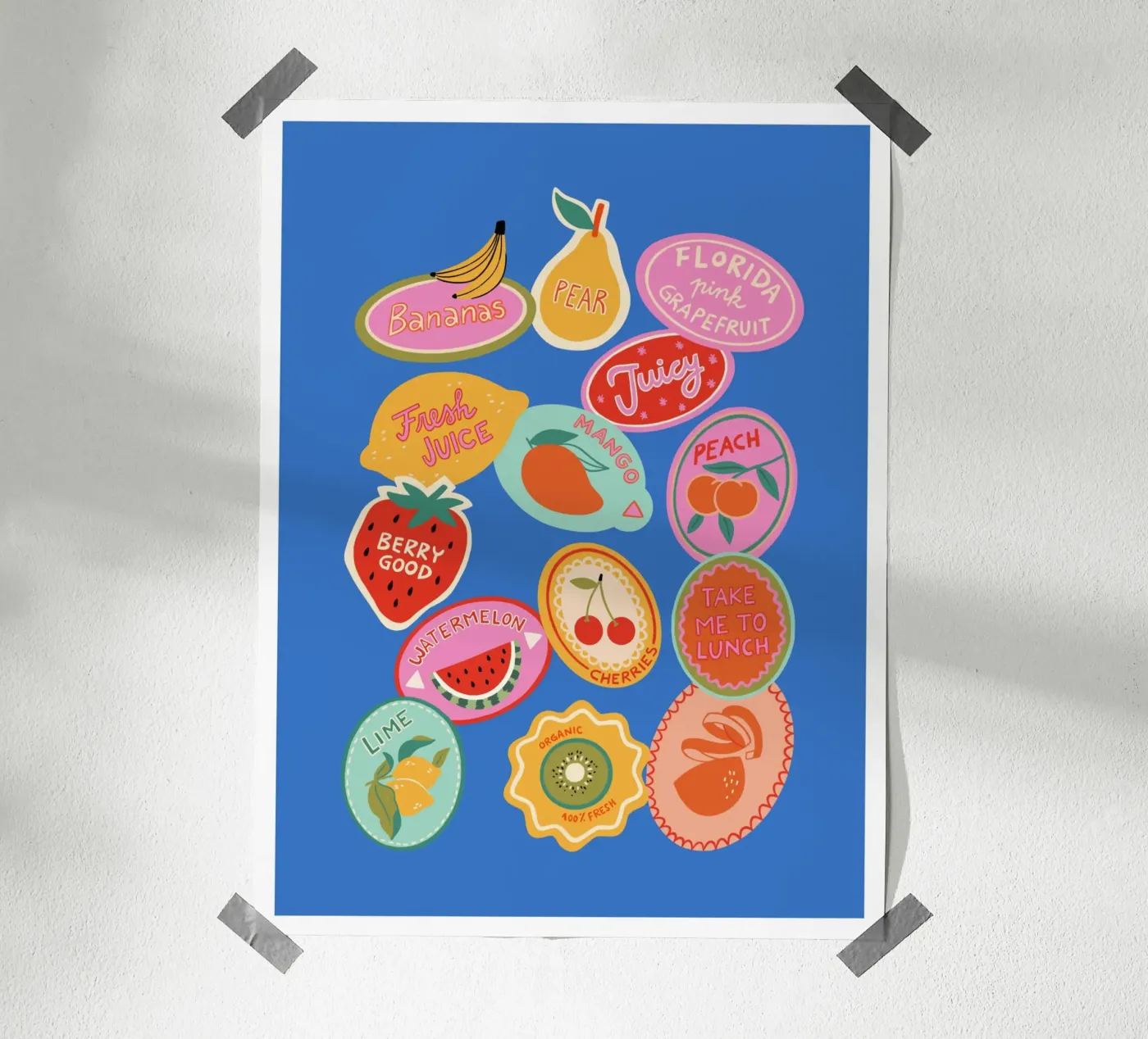 Fruit Stickers poster da dafnedesignstudio