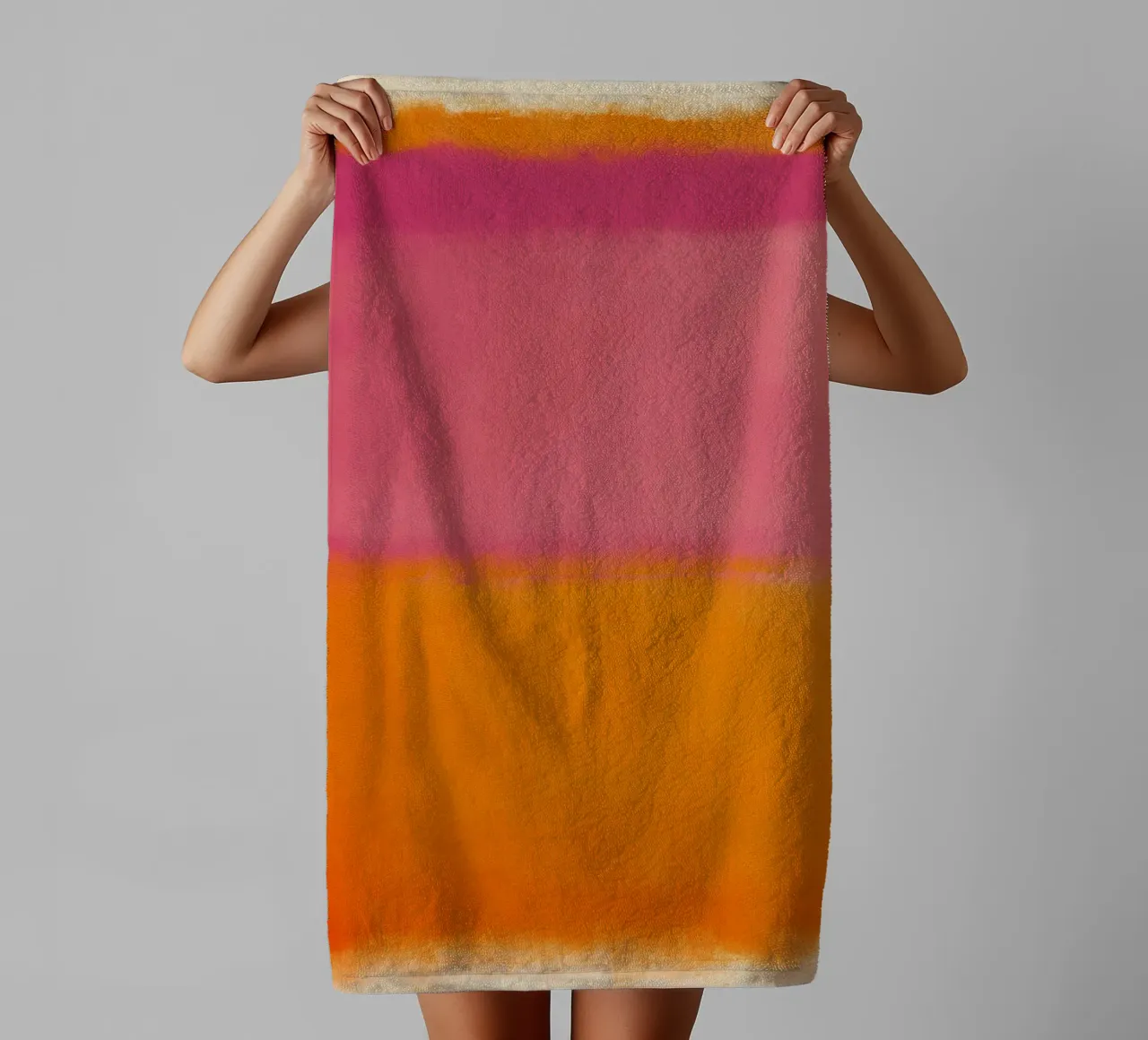 Flowing colour fields towel by Carinaprint