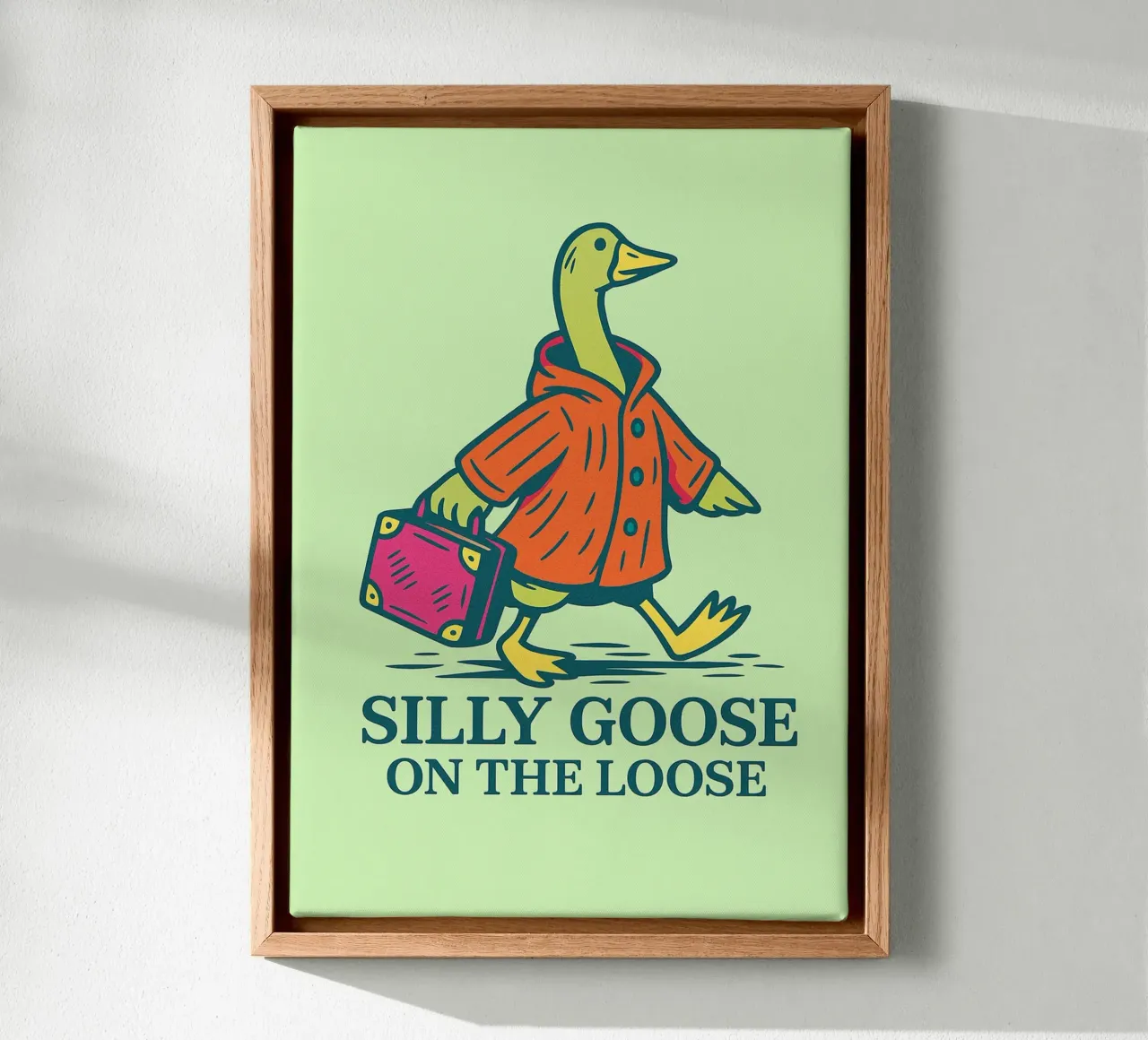 silly goose on the loose canvas with Floater frame by bojoonxs