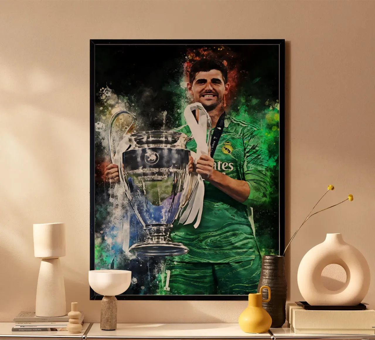 Thibaut Courtois poster con telaio in plastica da MasterInkArt