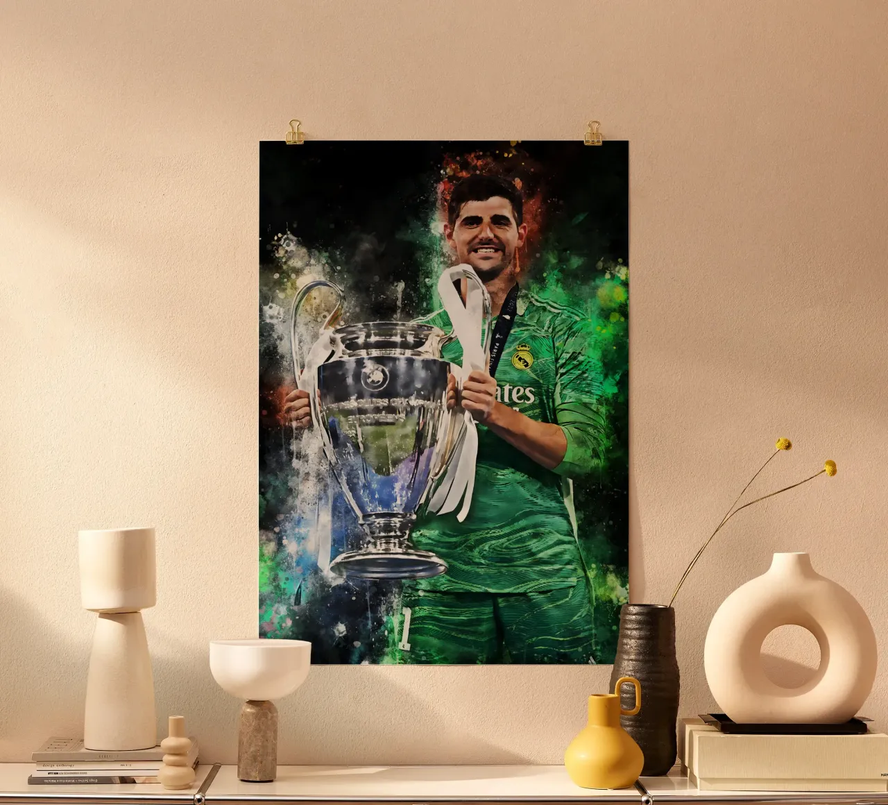 Thibaut Courtois poster con telaio in plastica da MasterInkArt