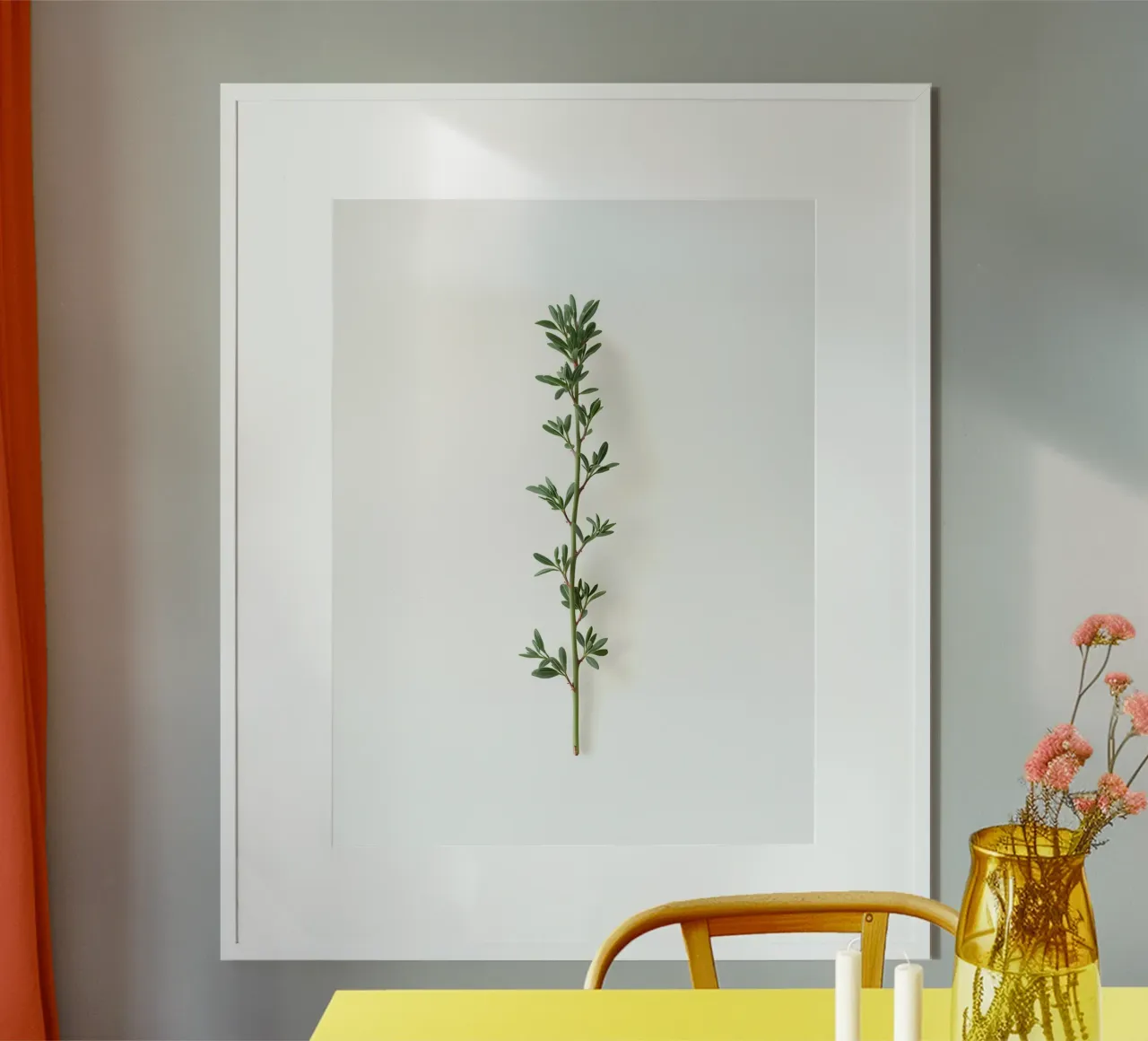 Ramo del timo poster con telaio in alluminio da The Green Room
