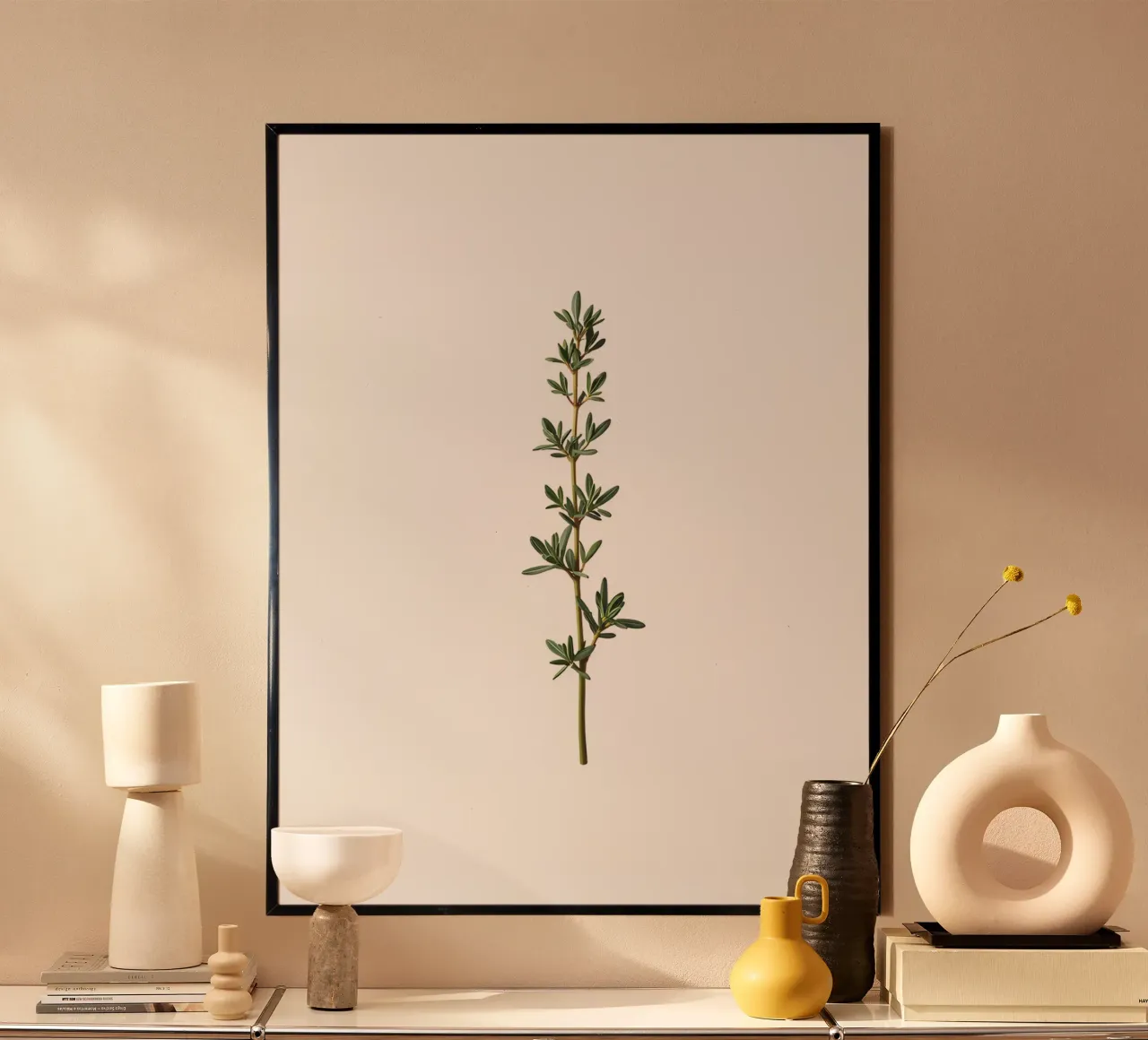 Ramo del timo poster con telaio in legno da The Green Room