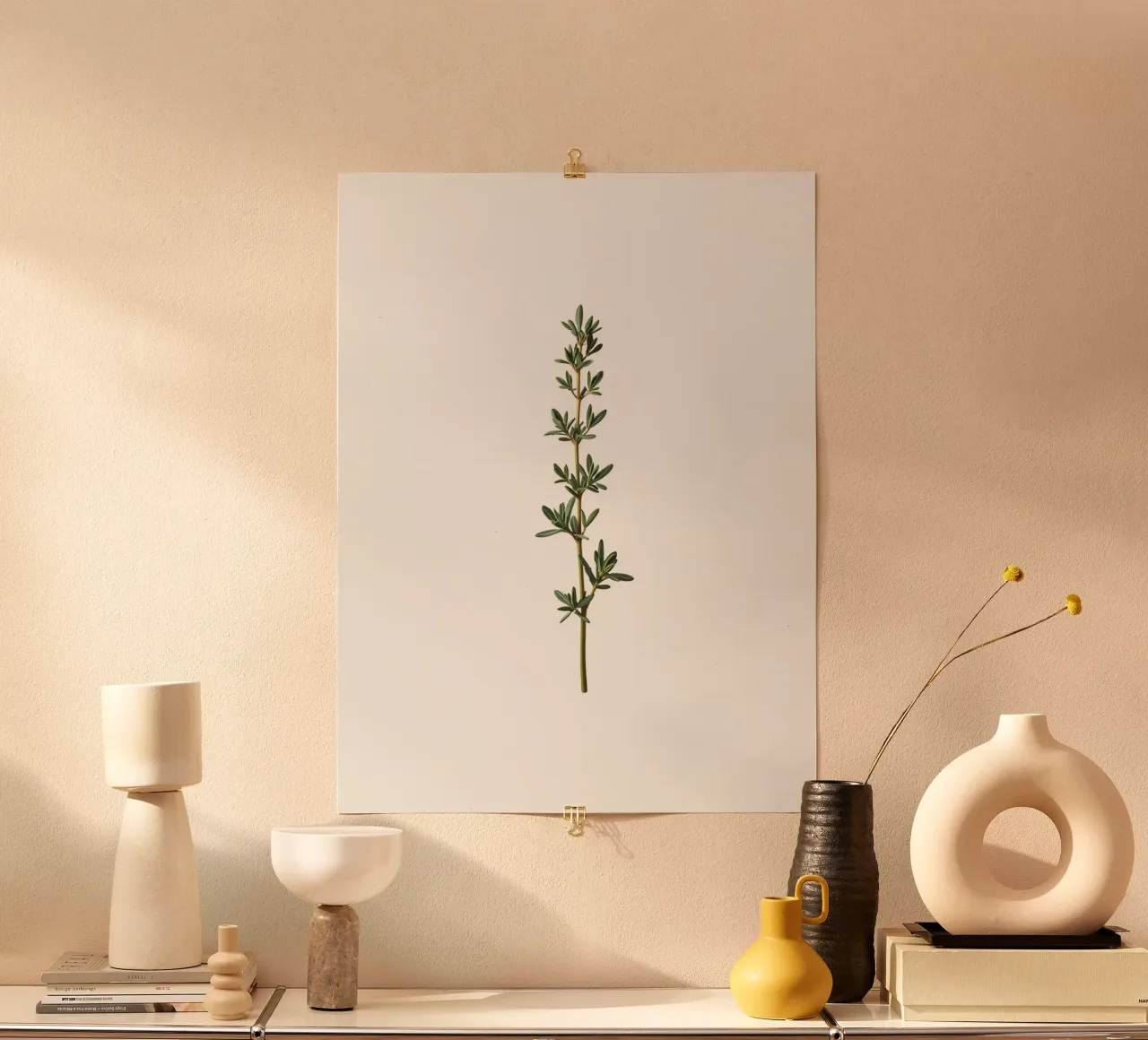 Ramo del timo poster con telaio in legno da The Green Room