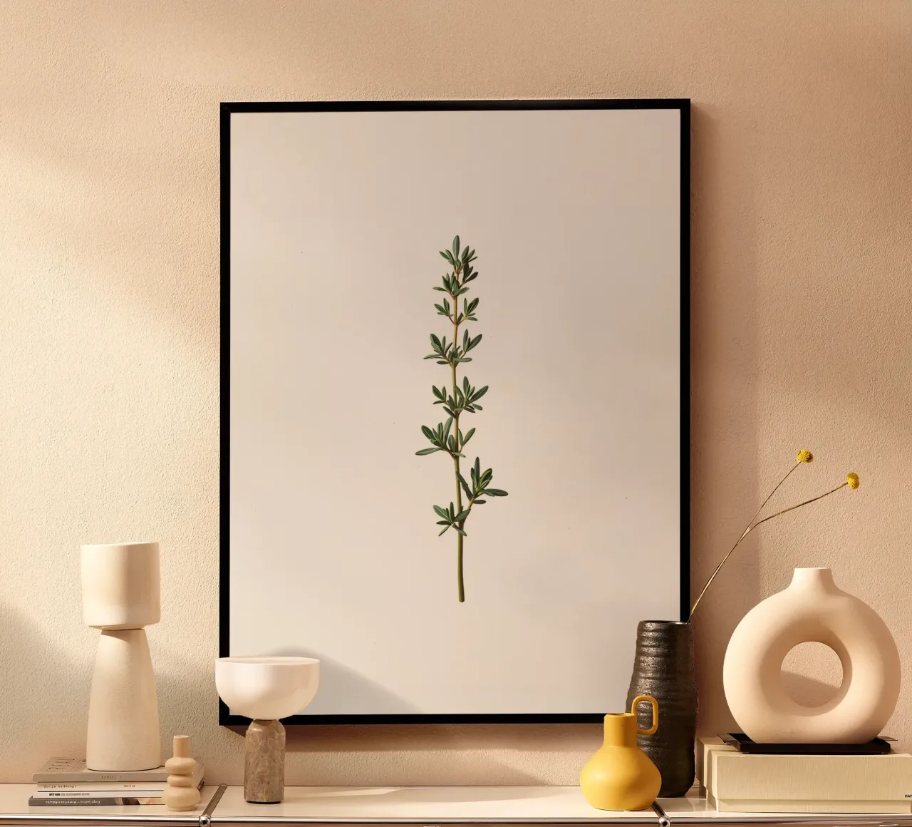 Ramo del timo poster con telaio in legno da The Green Room