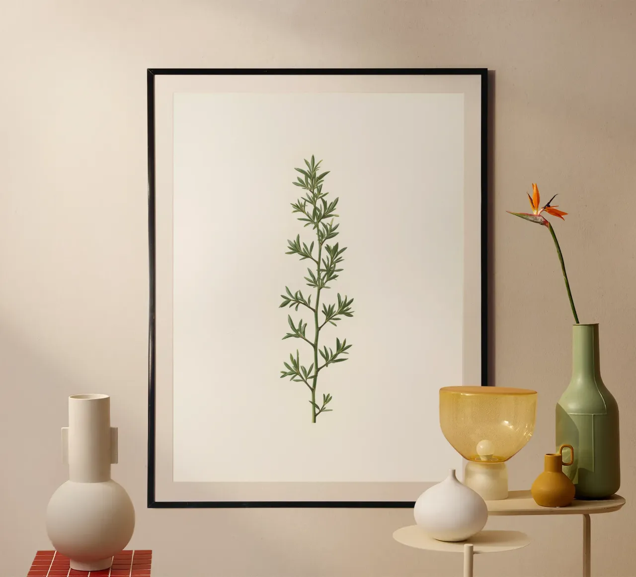 Ramo del timo poster con telaio in alluminio da The Green Room
