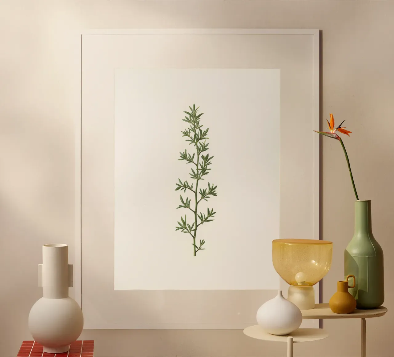 Ramo del timo poster con telaio in alluminio da The Green Room