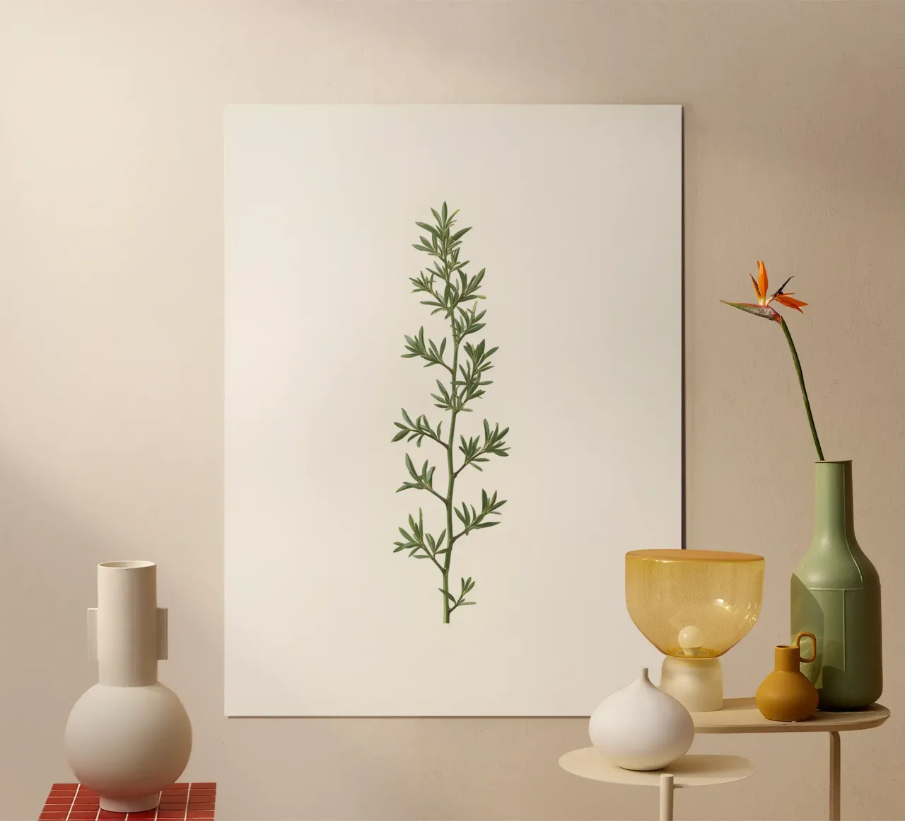 Ramo del timo poster con telaio in alluminio da The Green Room