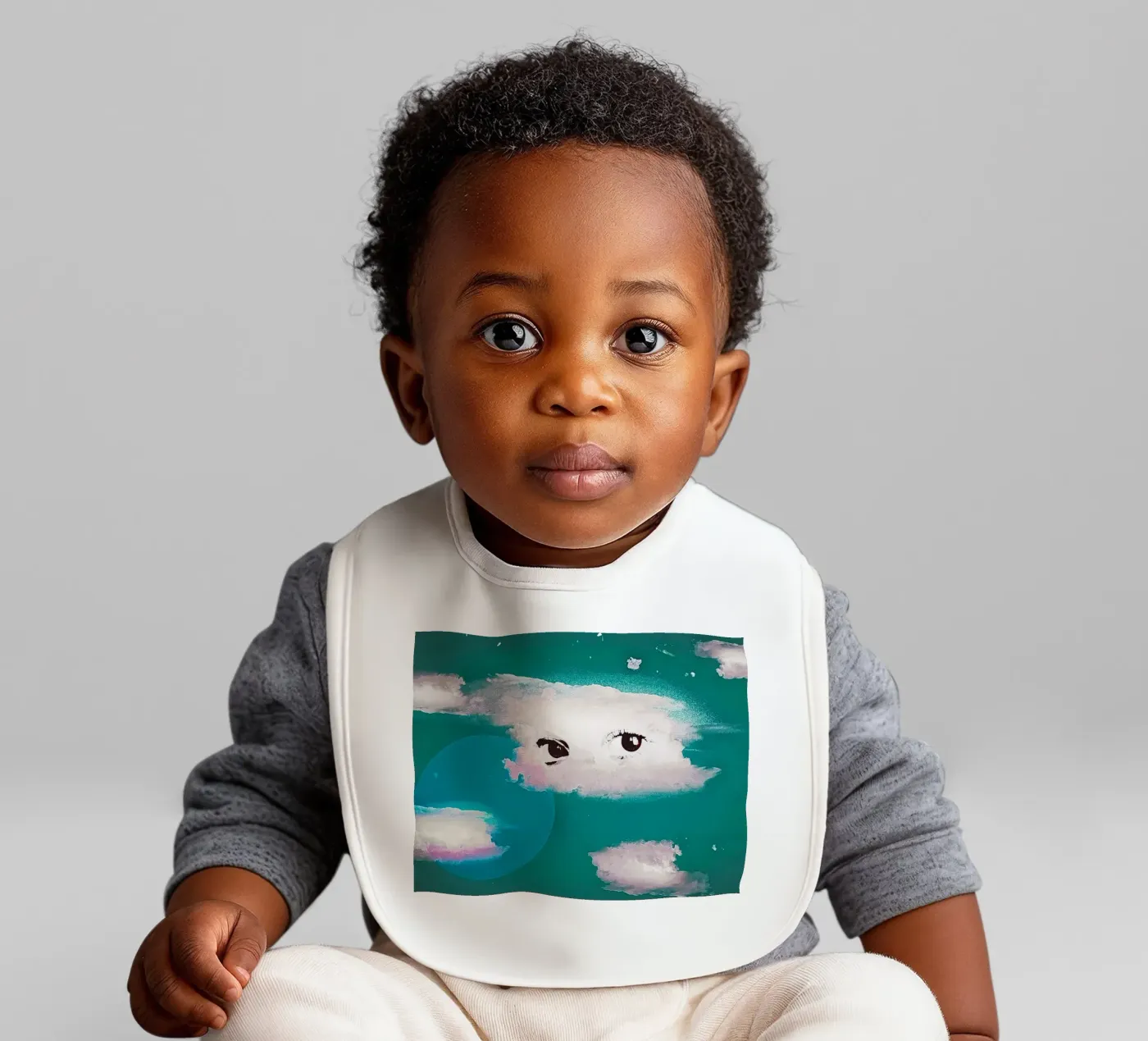 Silver Lining baby bib by mofartmonica