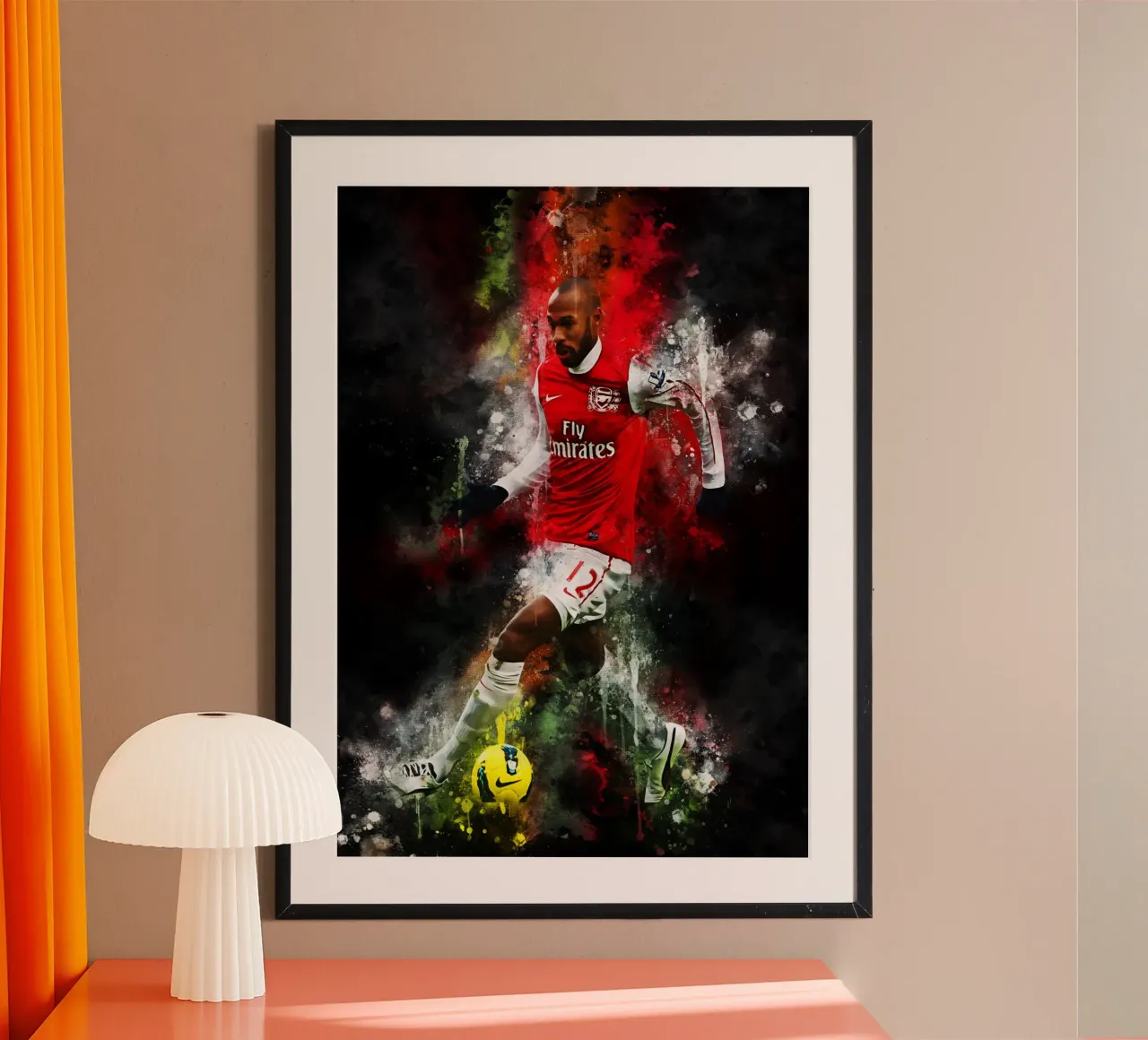 Thierry Henry Arsenal poster con telaio in legno da MasterInkArt