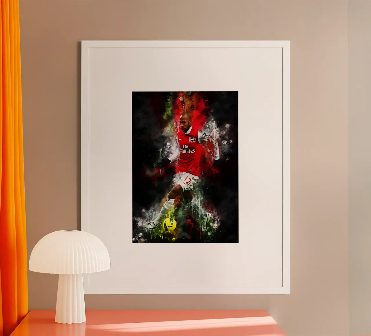 Thierry Henry Arsenal poster con telaio in legno da MasterInkArt
