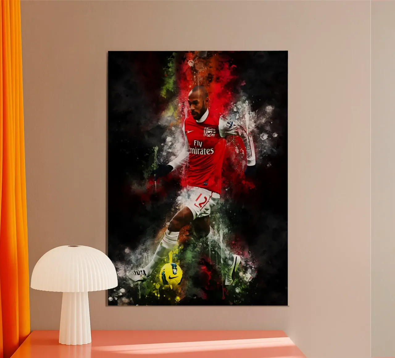Thierry Henry Arsenal poster con telaio in legno da MasterInkArt
