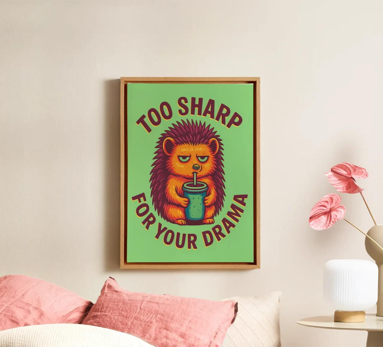 too sharp for your drama canvas with Floater frame by bojoonxs