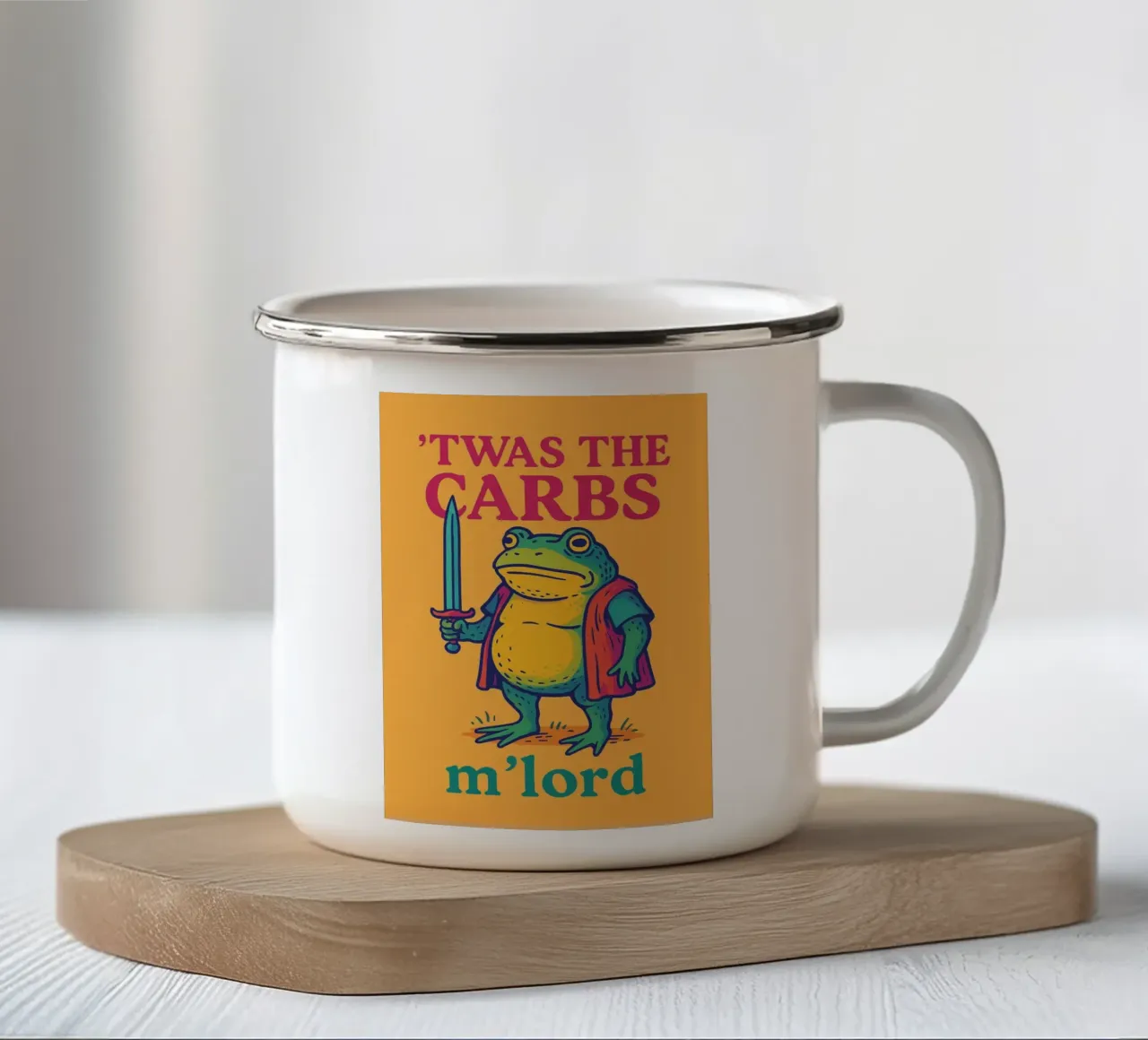 erano i granchi, mio signore tazza in smalto da bojoonxs