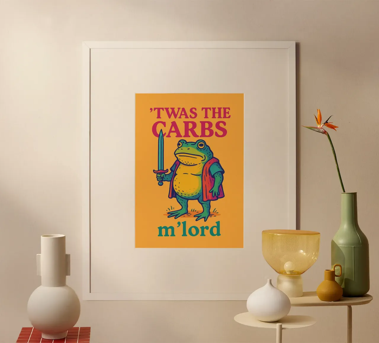 erano i granchi, mio signore poster con telaio in legno da bojoonxs