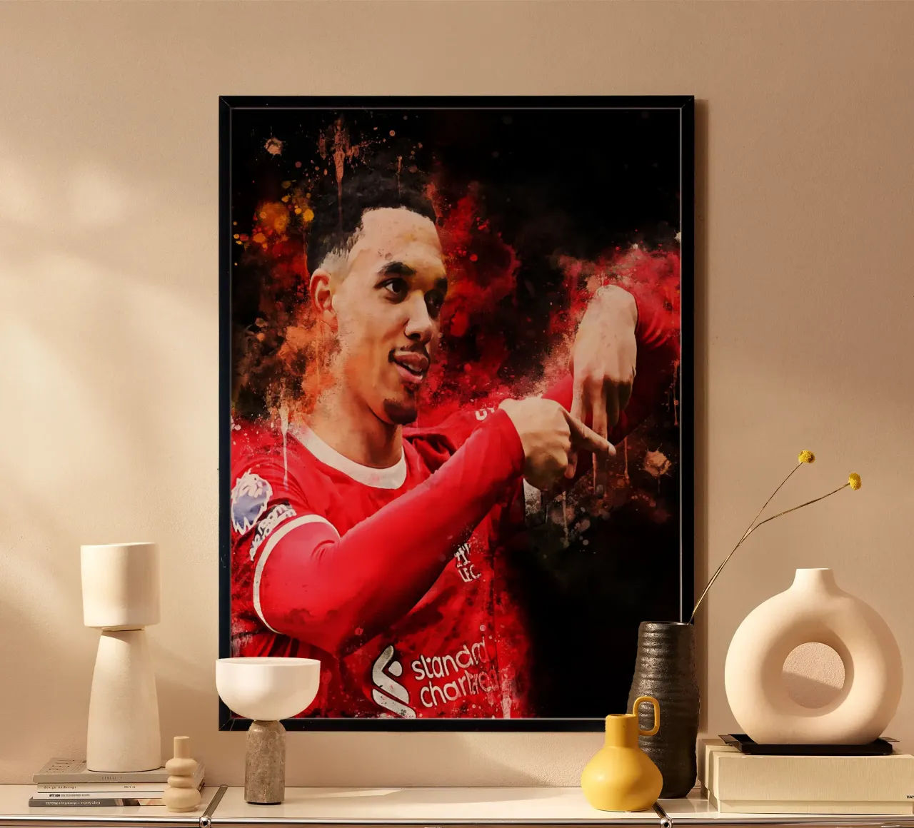 Trent Alexander-Arnold poster con telaio in legno da MasterInkArt