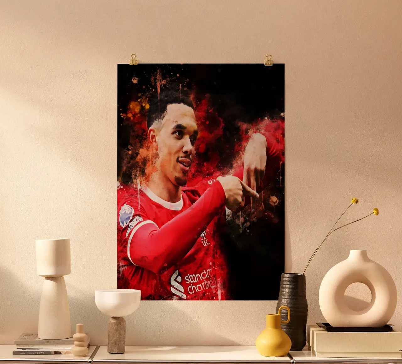 Trent Alexander-Arnold poster con telaio in legno da MasterInkArt