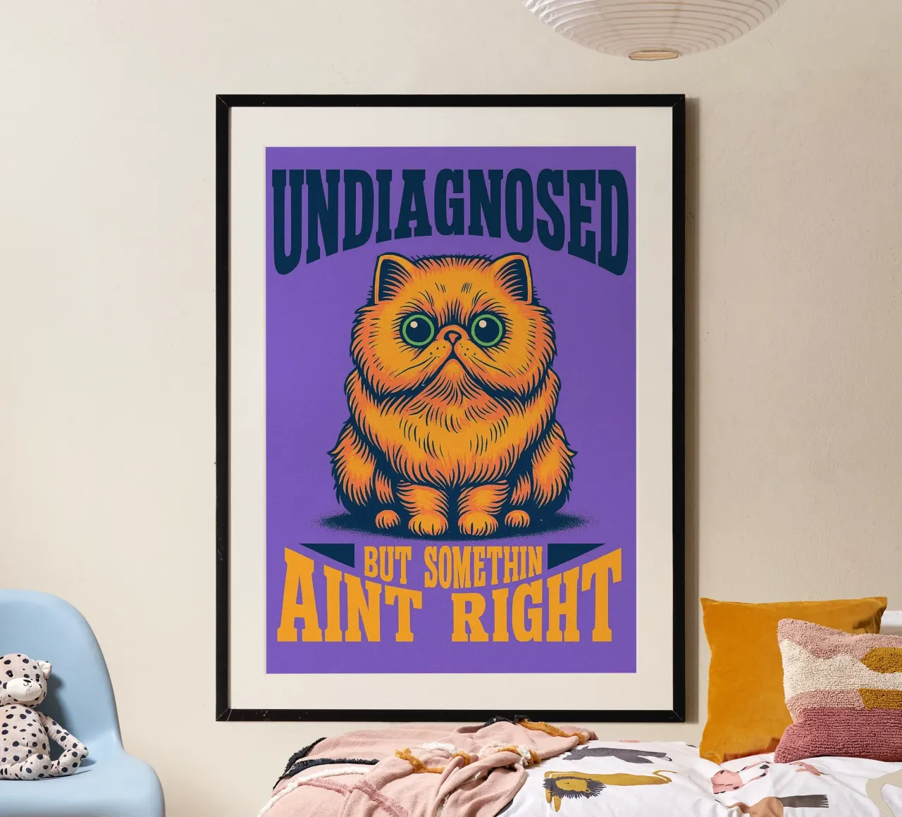 Non diagnosticato, ma c'è qualcosa che non quadra poster con telaio in legno da bojoonxs