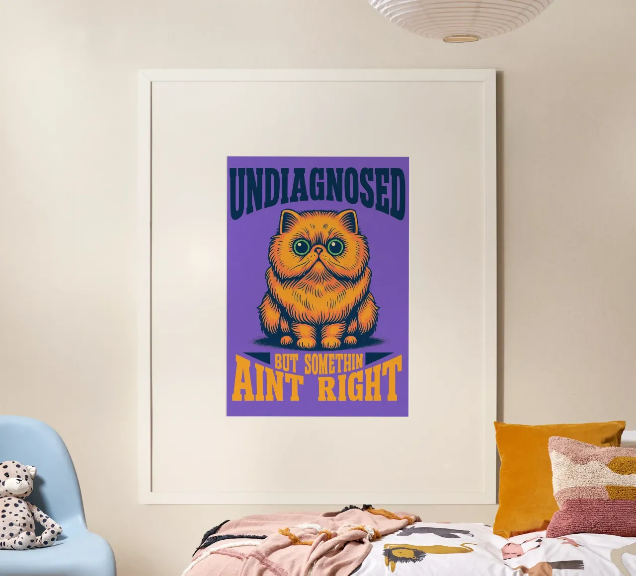 Non diagnosticato, ma c'è qualcosa che non quadra poster con telaio in legno da bojoonxs