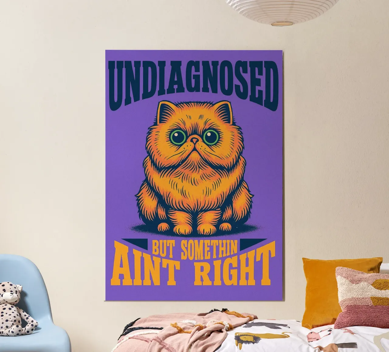 Non diagnosticato, ma c'è qualcosa che non quadra poster con telaio in legno da bojoonxs