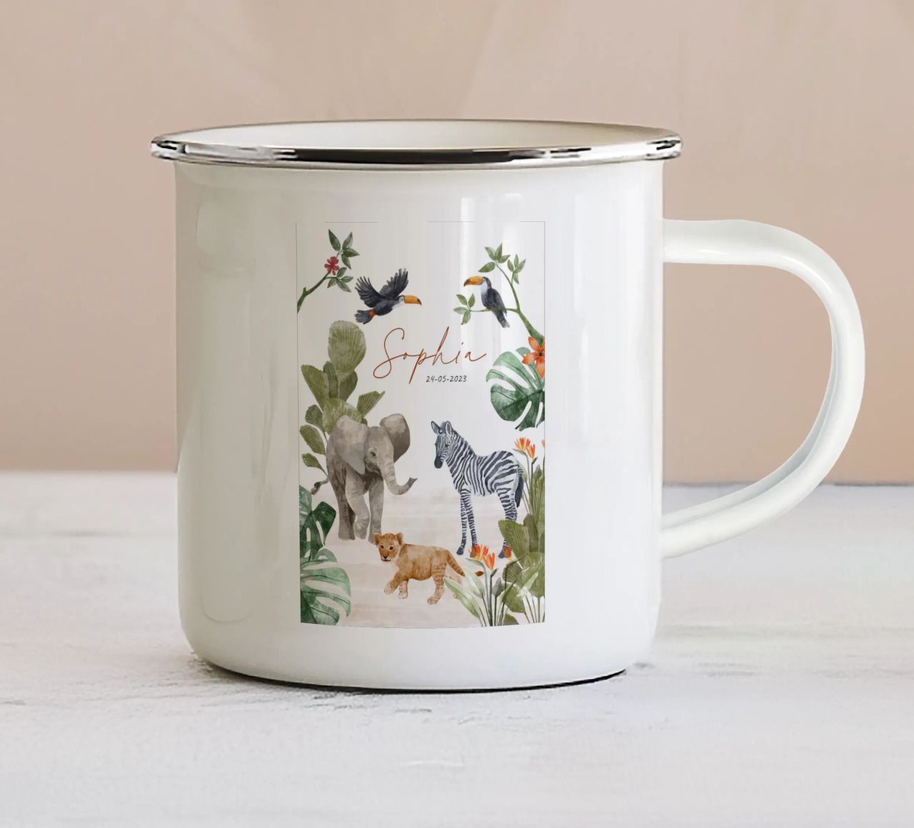 Your own Jungle Babies tazza in smalto da Goed Blauw