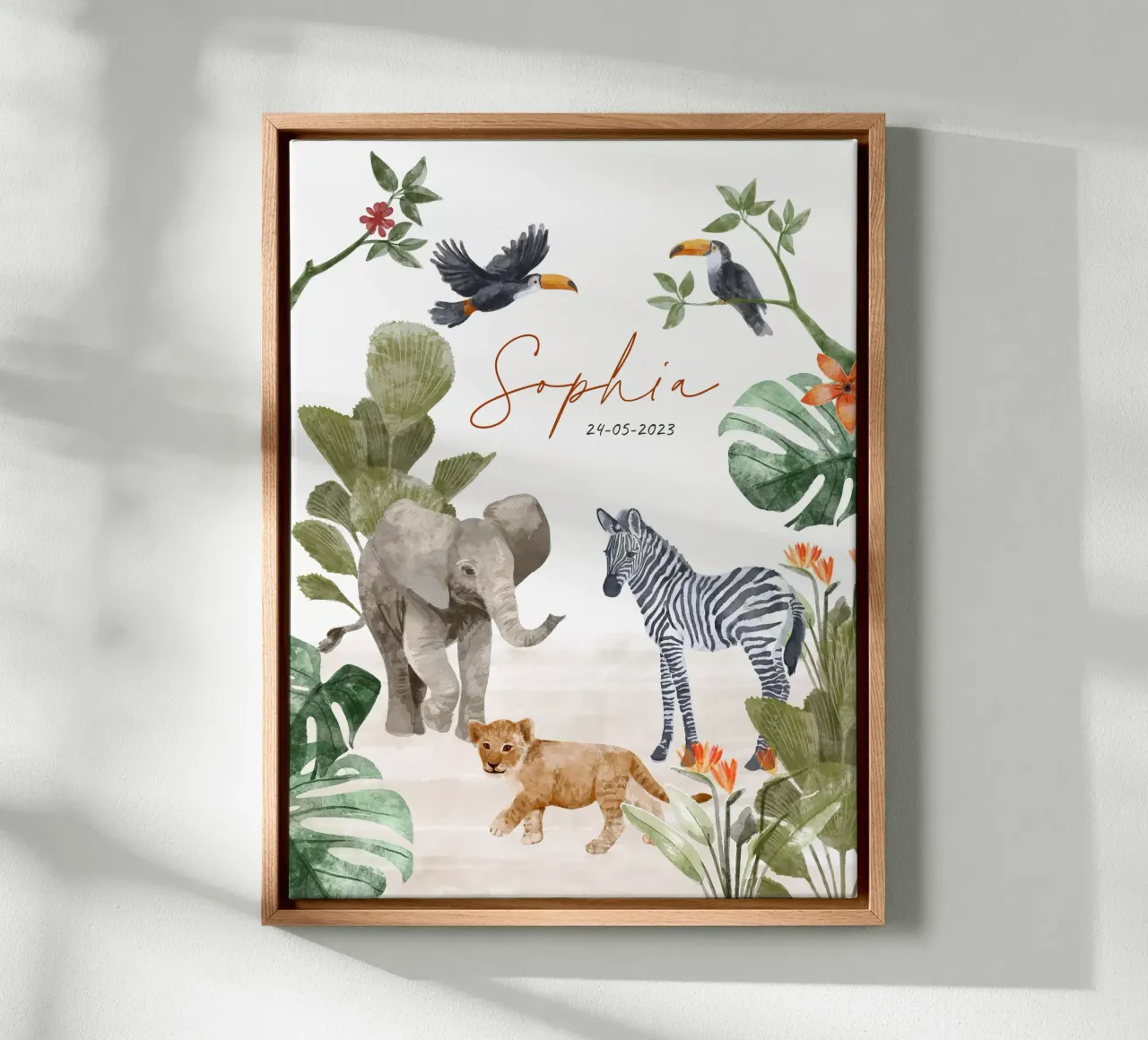 Your own Jungle Babies tela con Cornice a cassetta da Goed Blauw