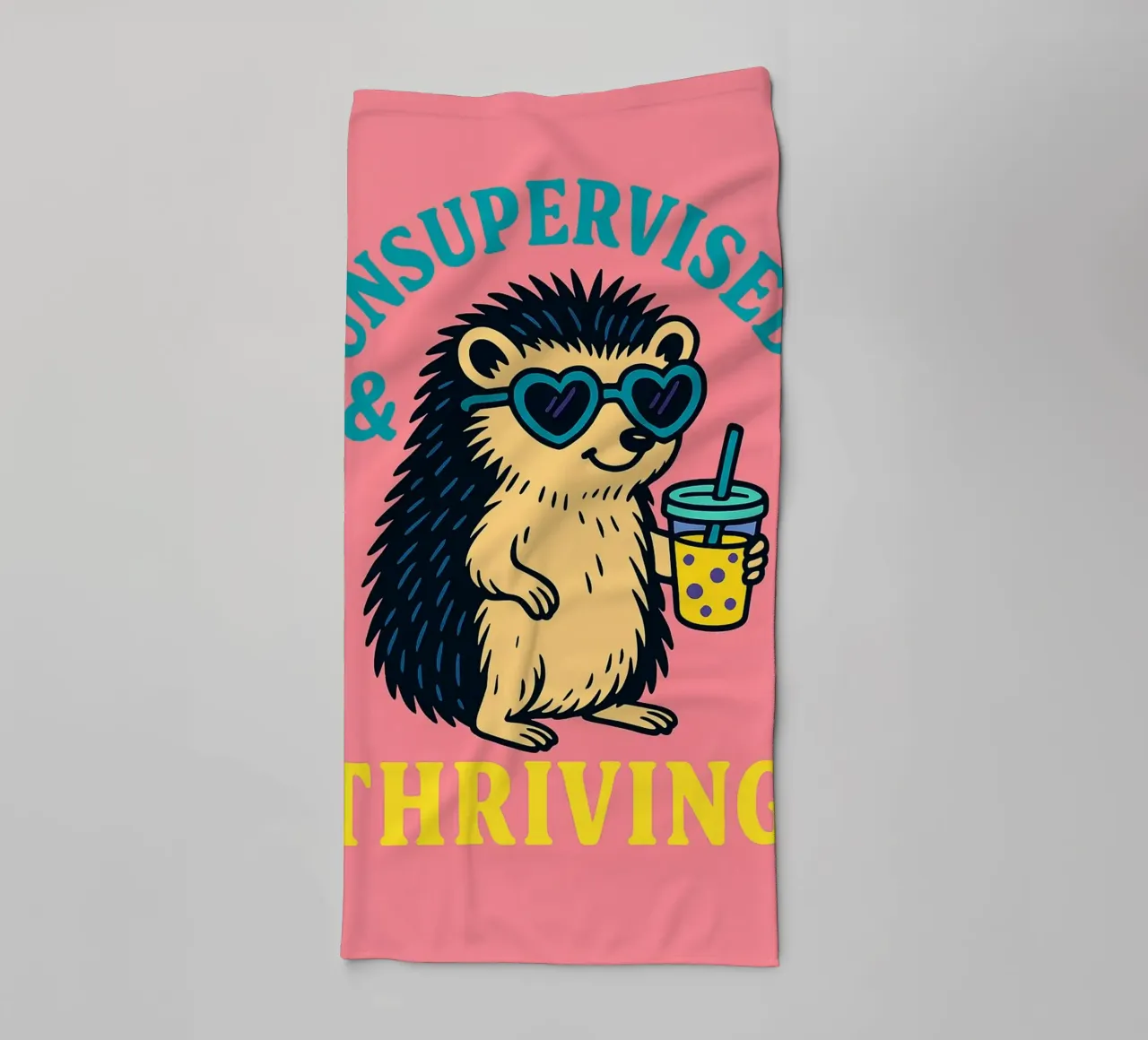 unsupervised and thriving hedgehog towel by bojoonxs