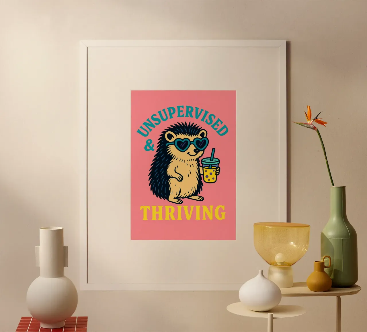 unsupervised and thriving hedgehog poster by bojoonxs