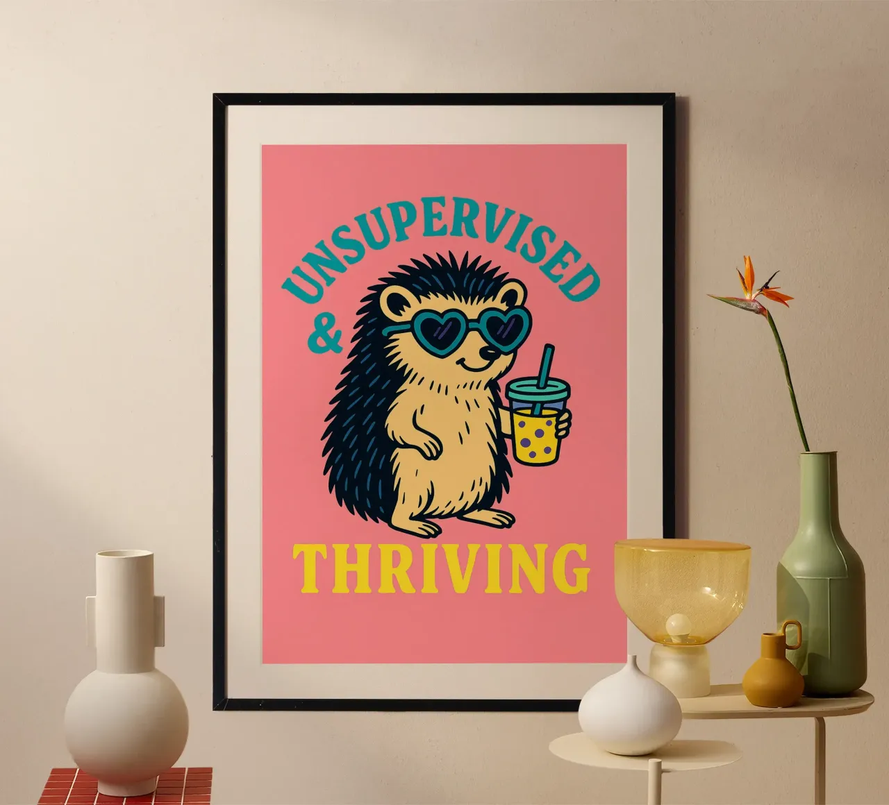unsupervised and thriving hedgehog poster by bojoonxs