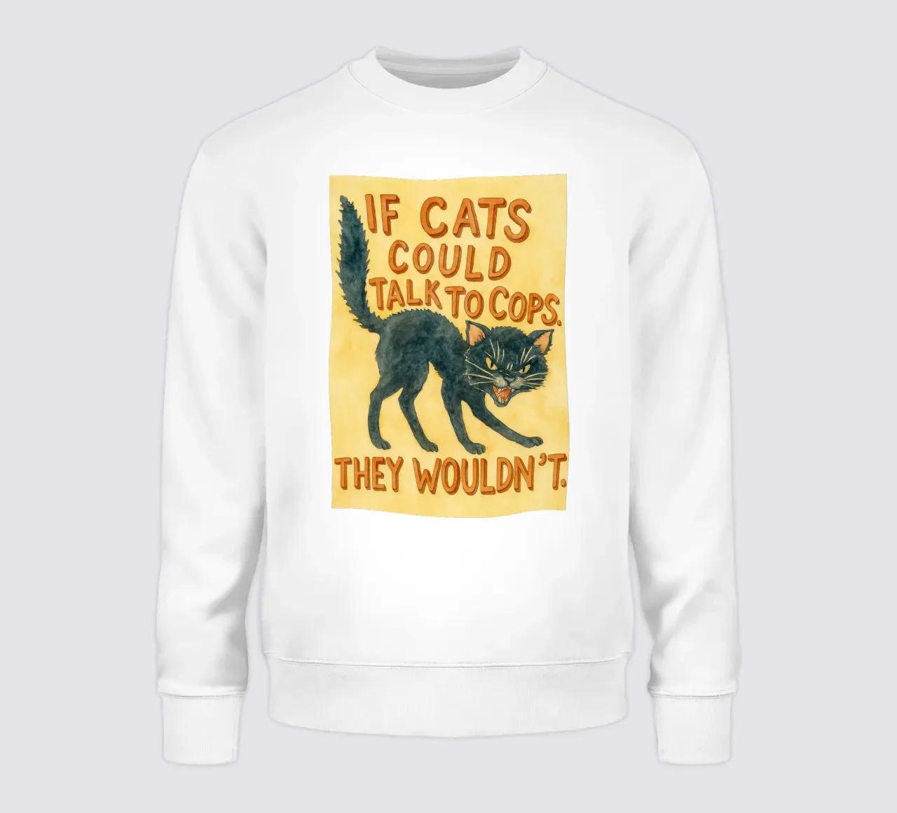 gatto nero faccia arrabbiata felpa da mompunks
