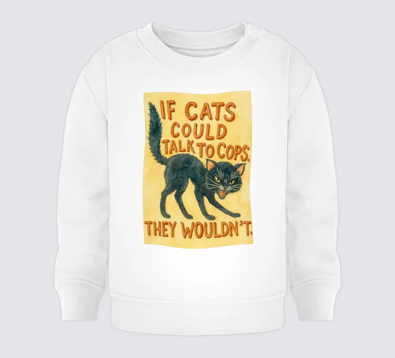 gatto nero faccia arrabbiata felpa neonato da mompunks
