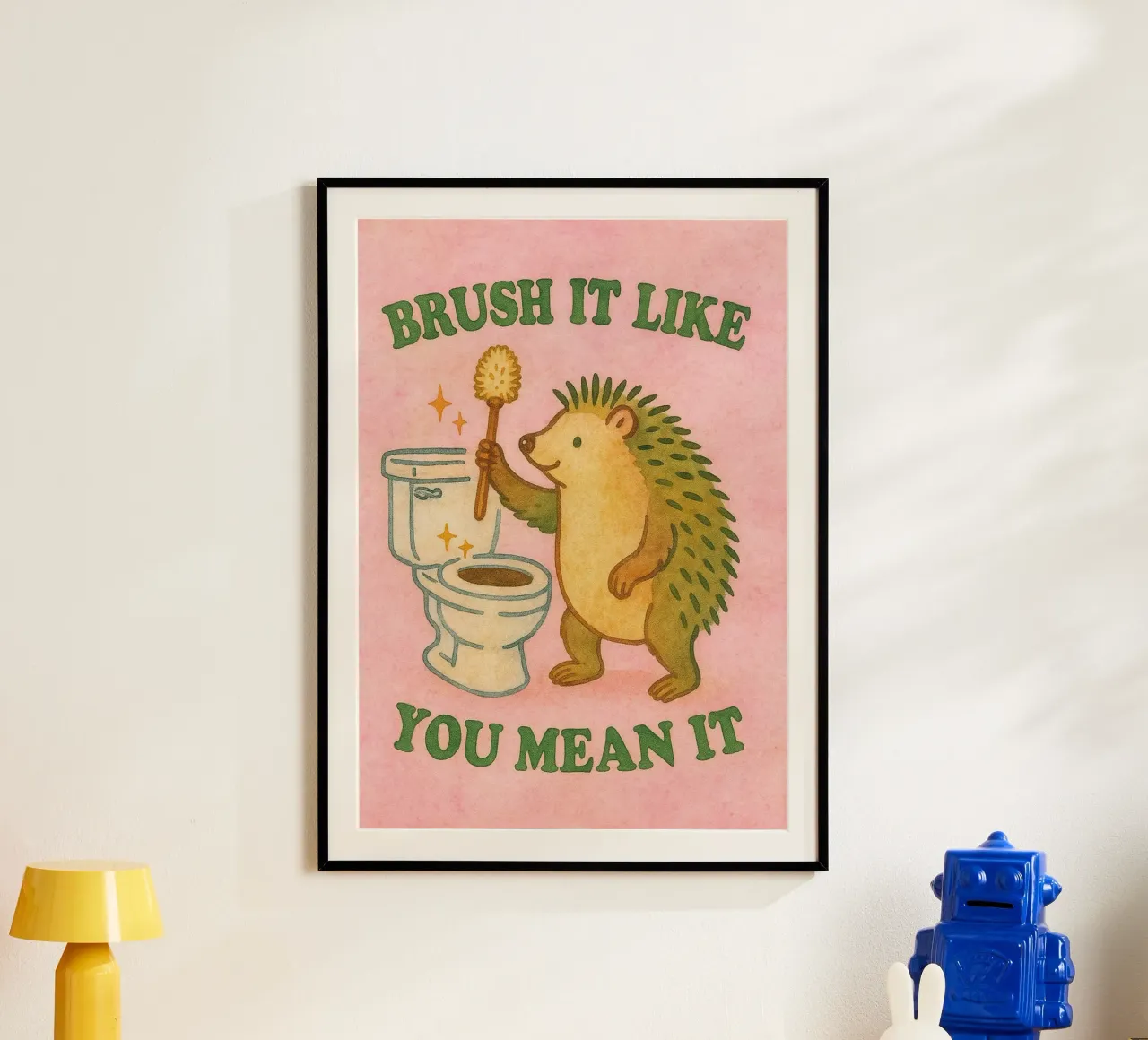 spazzola come se fosse un riccio poster da mompunks