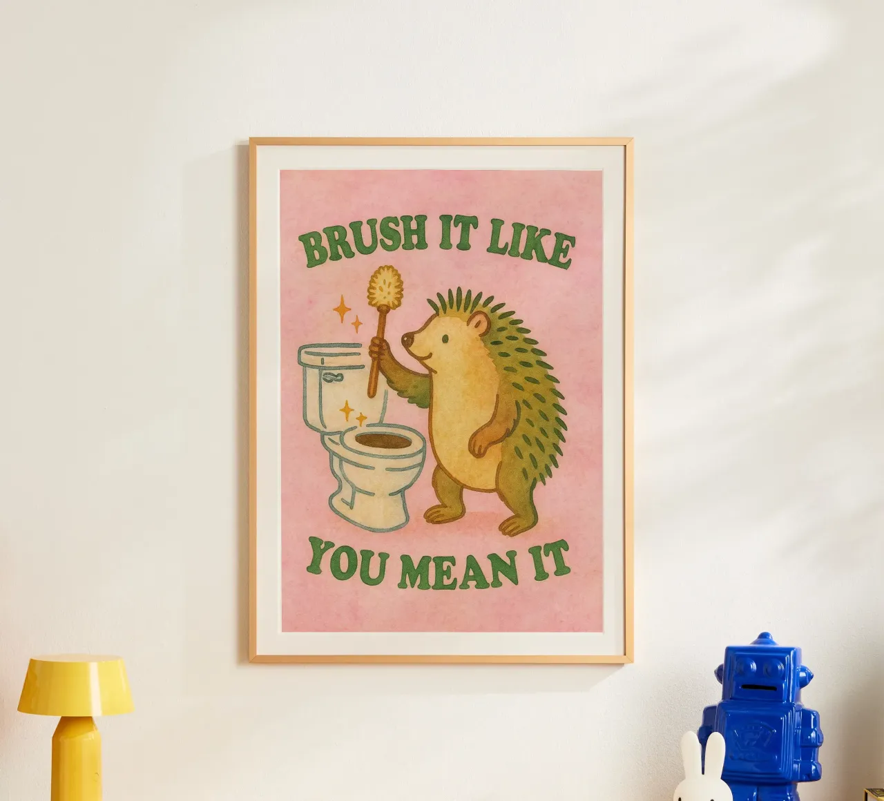 spazzola come se fosse un riccio poster da mompunks