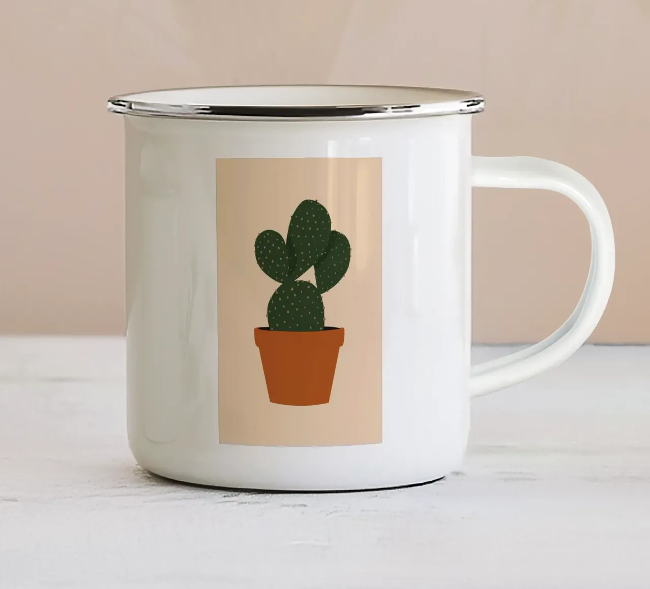 Cactus in Terracotta Pot tazza in smalto da Jose